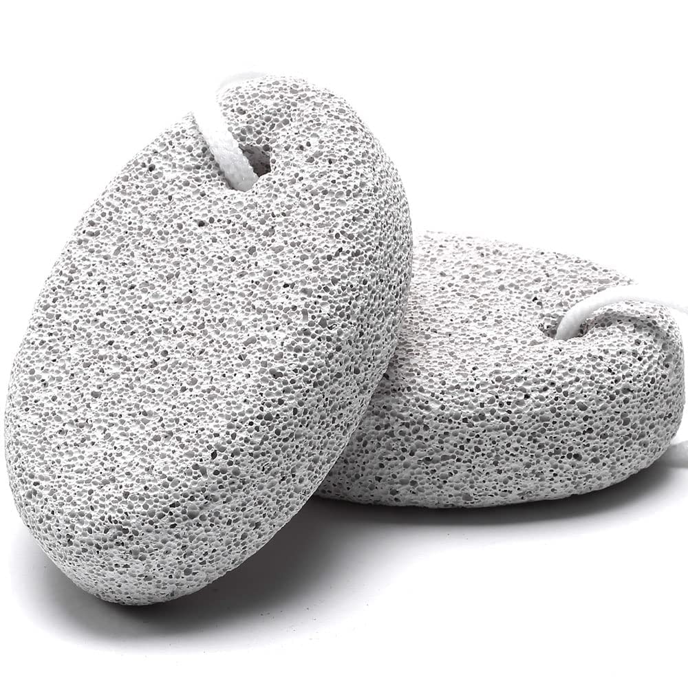 2pc Pumice Stone for Feet, Lava Pedicure Tools Hard Skin Callus Remover for Feet & Hand - Foot File Exfoliation to Remove Dead Skin, Heels, Elbows, Hands for Men & Women Pumice Stone, Volcanic Rock, For Foot Care