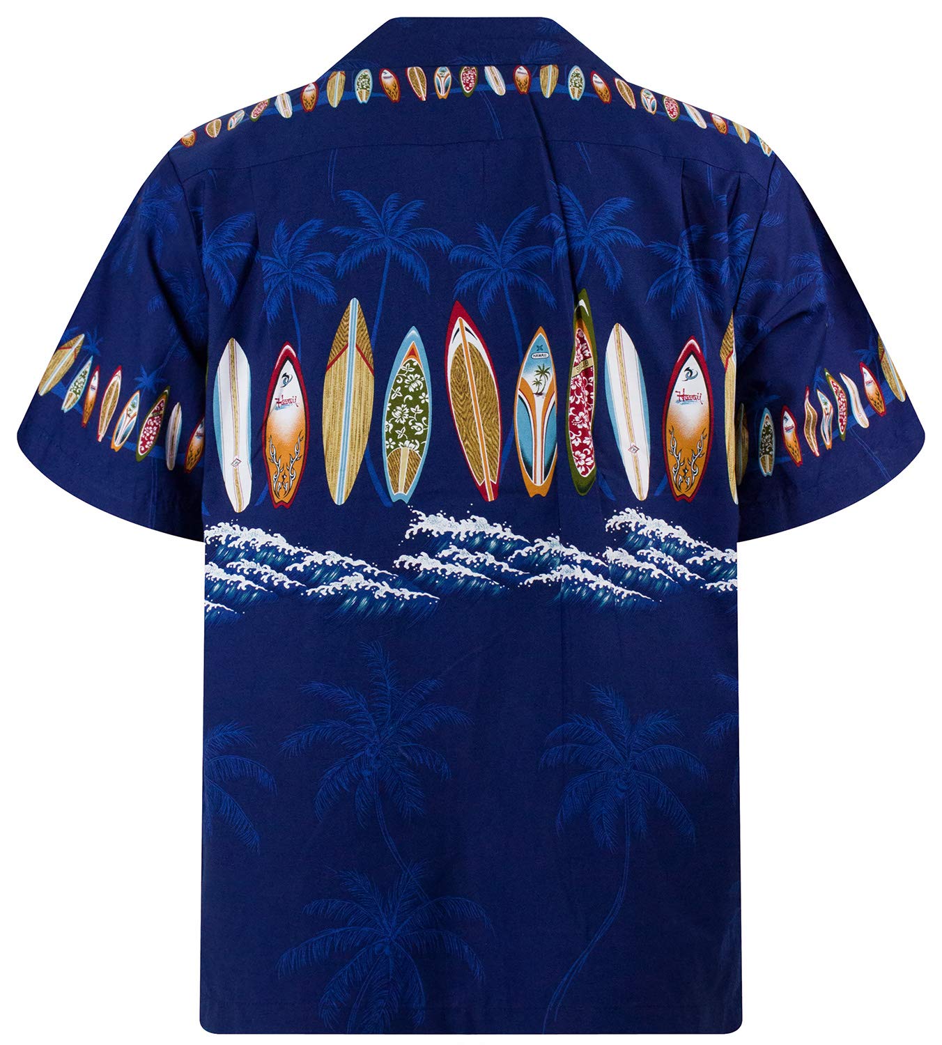 KY‘s | Original Camicia Hawaiana | Signori | S - 4XL | Maniche Corte | Tasca Frontale | Hawaii Stampa | Tavole Da Surf | Blu
