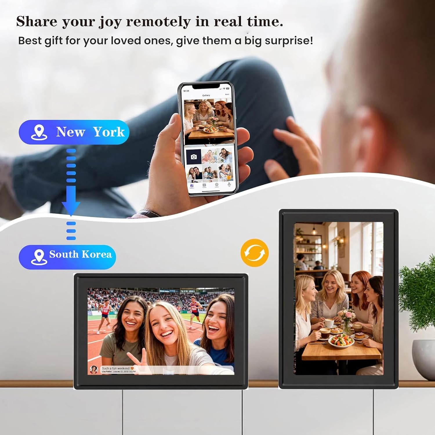 32GB Uhale 14" Digital Picture Frame, Large WiFi Digital Photo Frames, Supports USB/SD Expansion to anadditional 128GBEasy Setup to Share Photos/Videos via Free App Gifts for Women/Gifts for Men