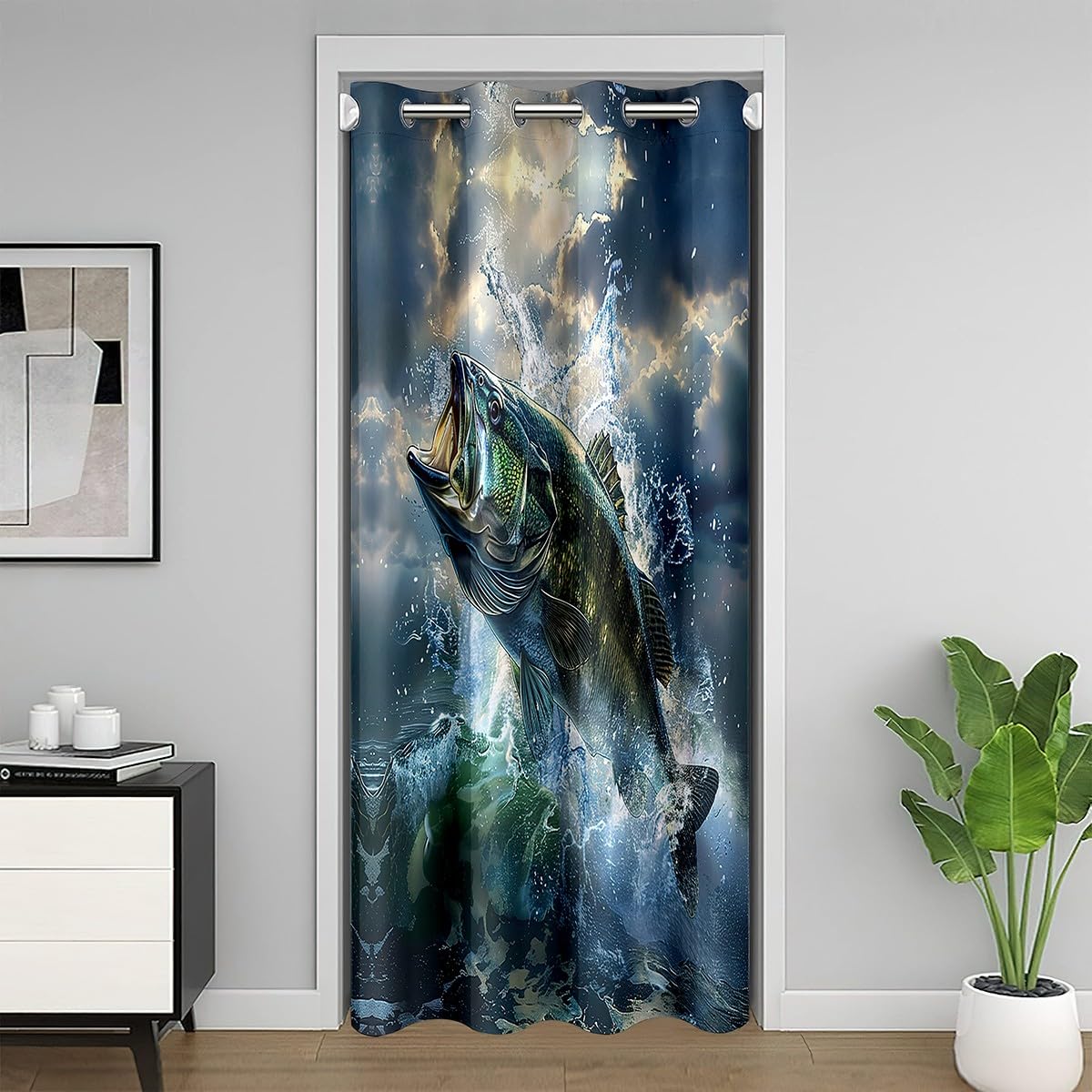 Rideau de porte de placard poisson pour cacher un dressing