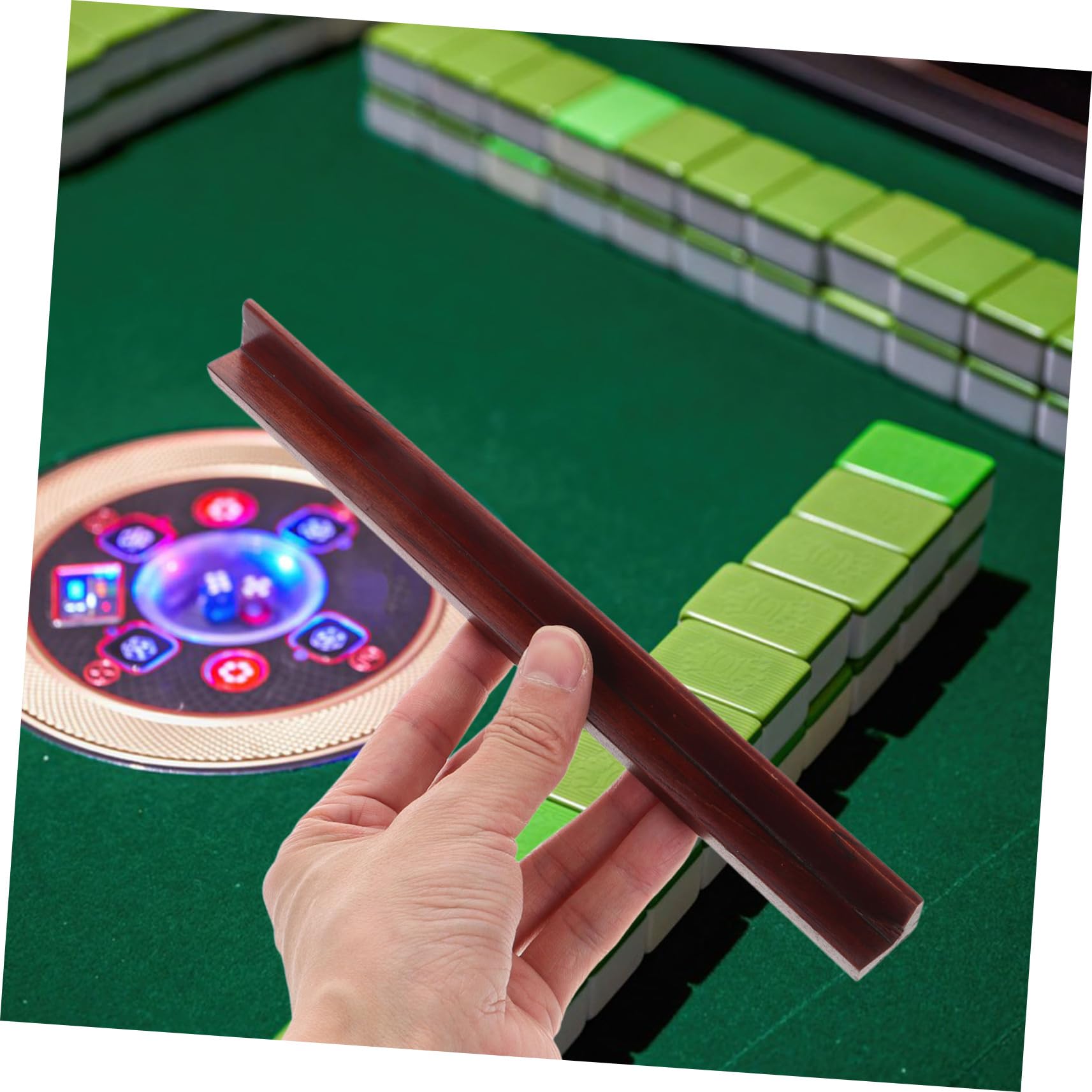 Abaodam Mini Mahjong Schiebelineal Aus Holz 9.06" X 0.79" X 0.71" Rutschfestes Domino-Tablett Für Präzise Fliesenanordnung Unterwegs Und Amerikanisches Mahjong