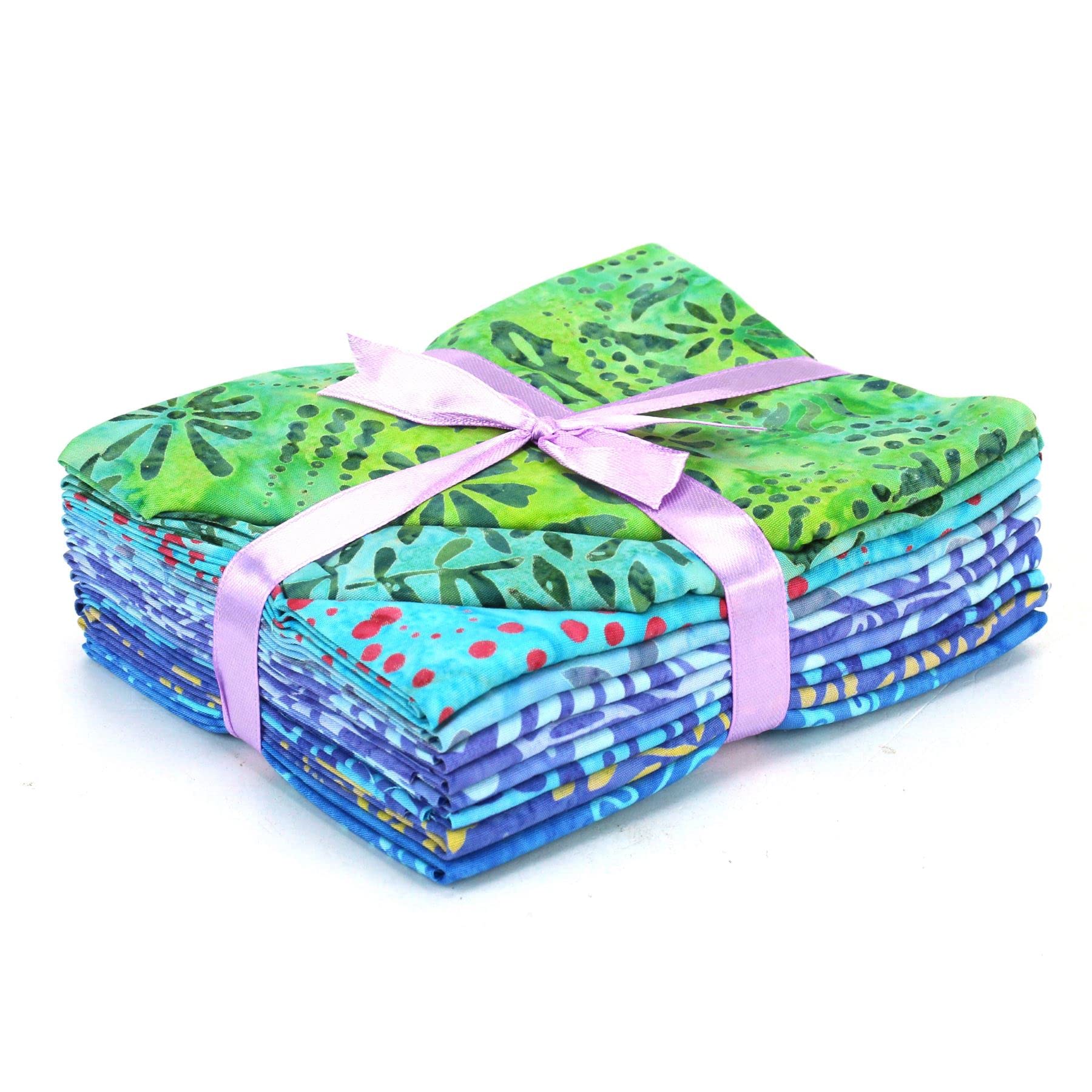 LOUDelephant Cotton Batik Pre Cut Fabric Bundles - 10 Piece Fat Quarter 20" x 19" - 023
