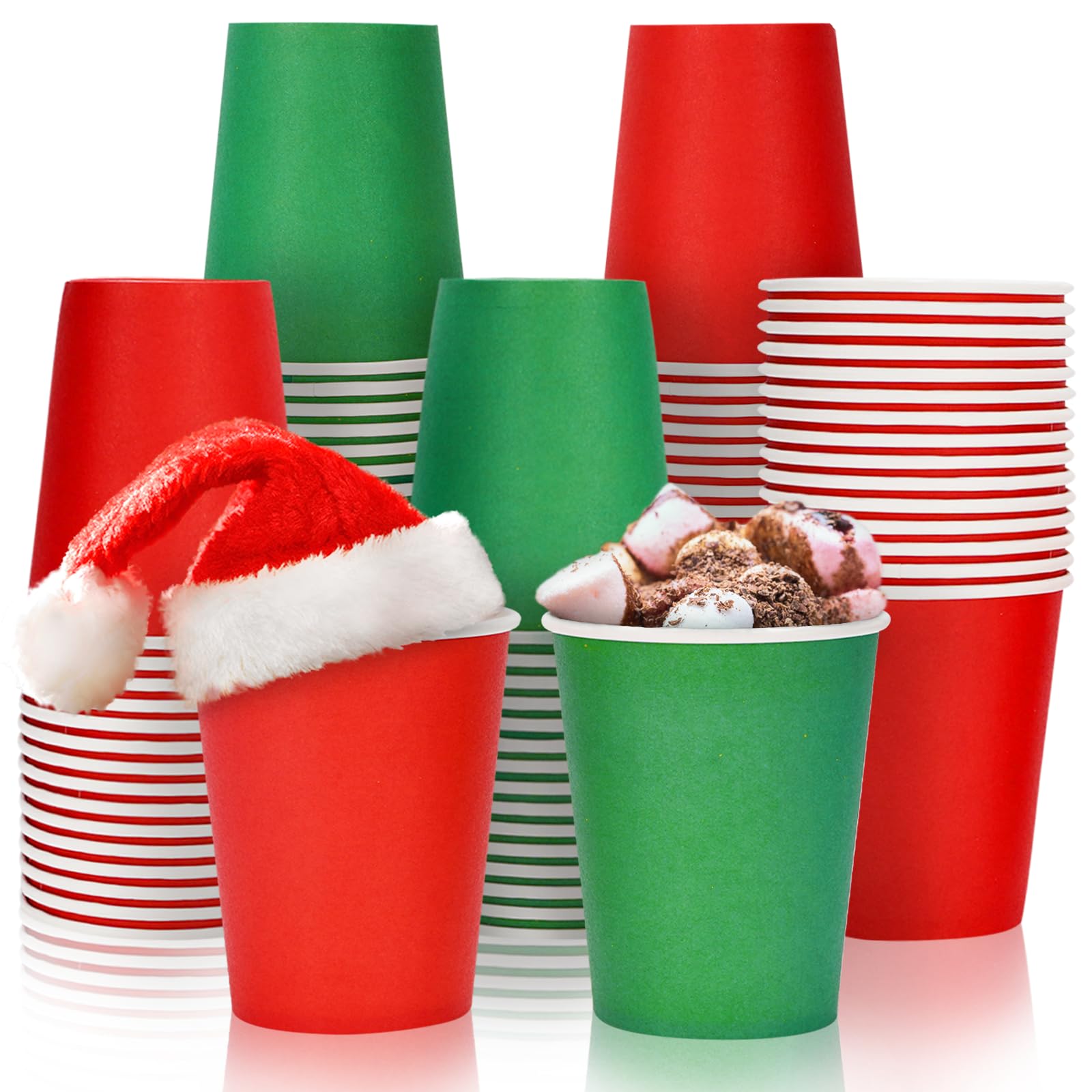 Gobelets jetables papier de Noël Whaline pour servir vos invités sans vaisselle