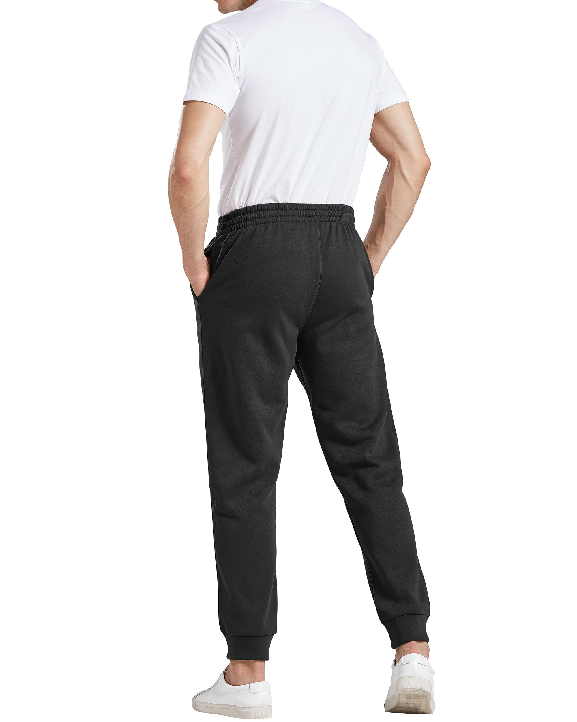 MLYENX Paquete de 2/3 pantalones deportivos de forro polar para hombre, atléticos, cómodos, con bolsillos