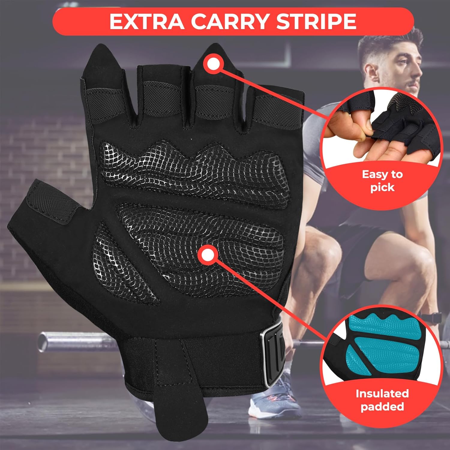 WFX Weight Lifting Gloves Fitness Wrist Wrap Support Workout Anti Slip Padded Palm Protection Gym Gloves Training Equipment Half Finger Weight Gloves for Men Women Exercise 4 718w7MuUG9L. AC SL1500