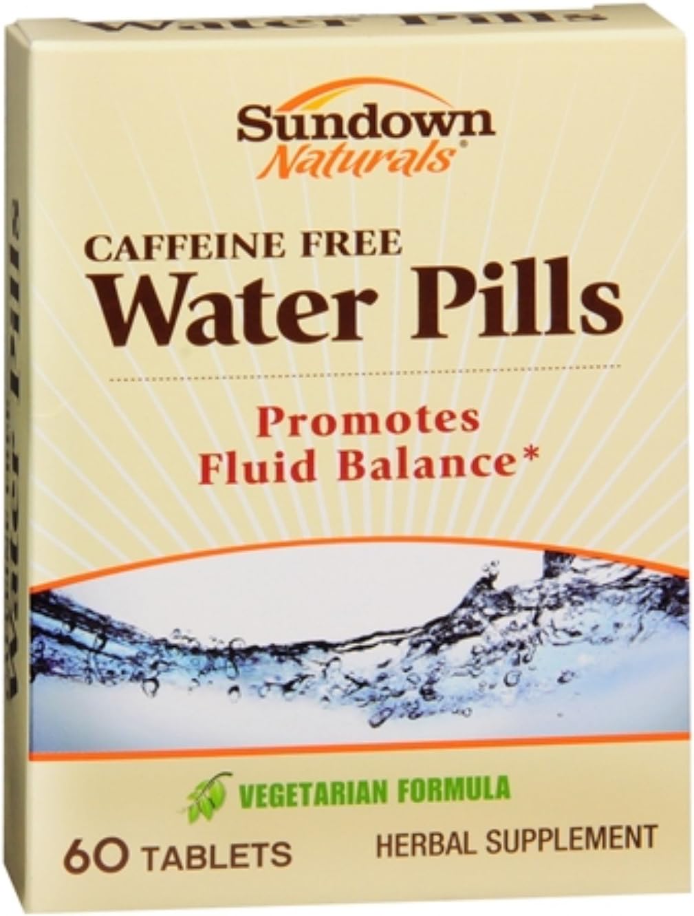 Sundown Naturals Natural Water Pills 60 Tablets (Pack of 2)