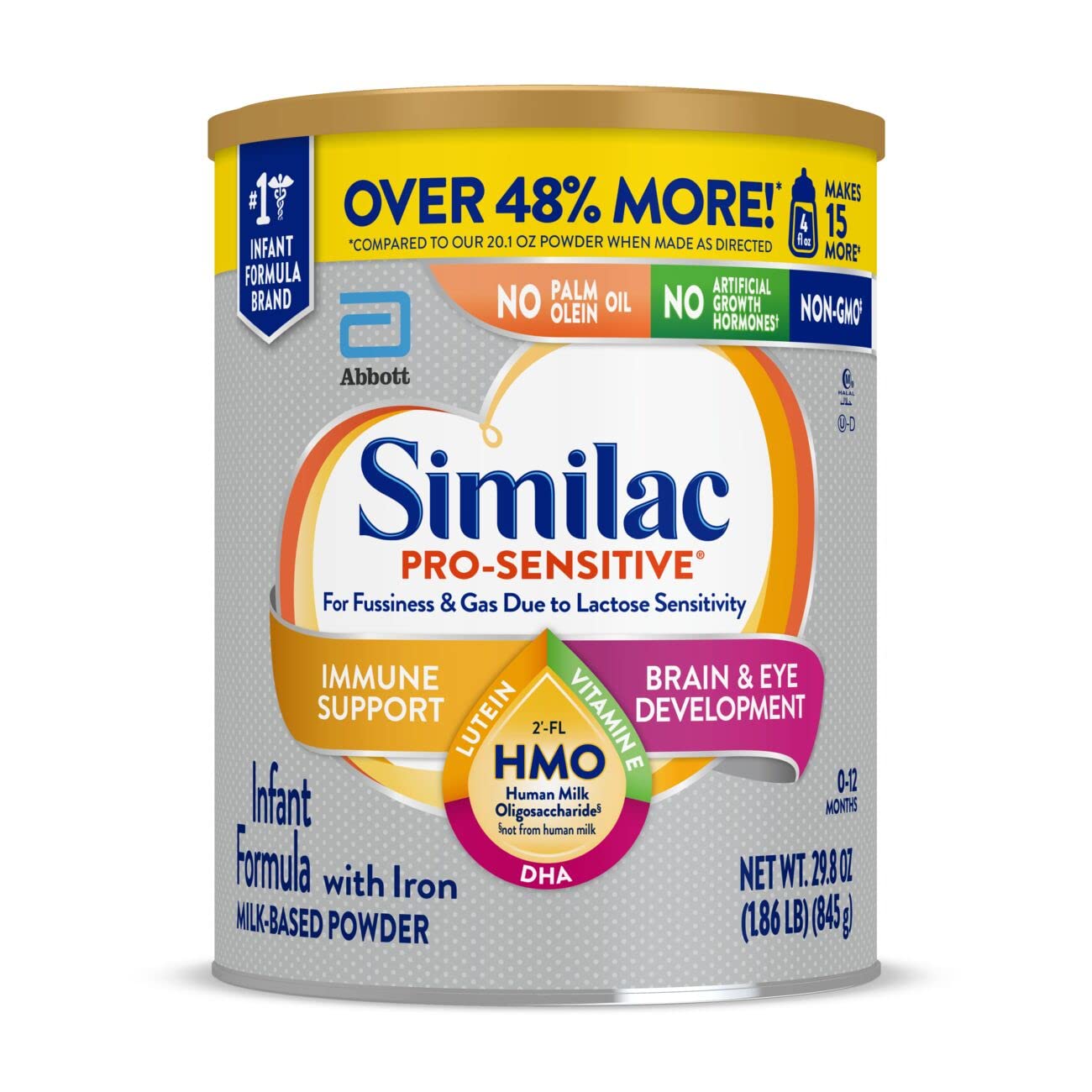 Similac pro-sensitive infant formula with 2'-fl human milk oligosaccharide (hmo) for immune support, 29.8 Ounce