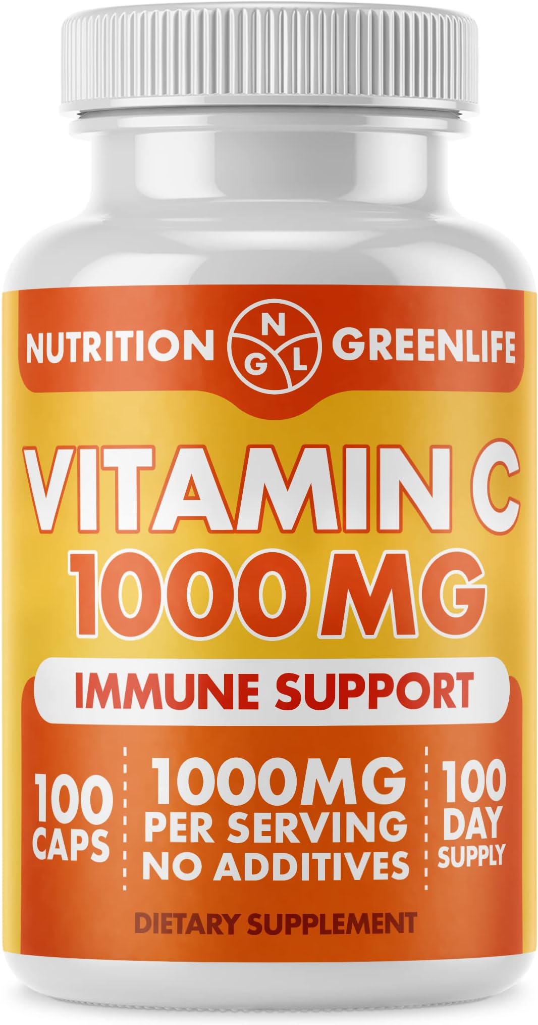 Vitamin C 1000 mg - Pure Immune System Support Antioxidant Protection Highest Concentration 100 Capsules