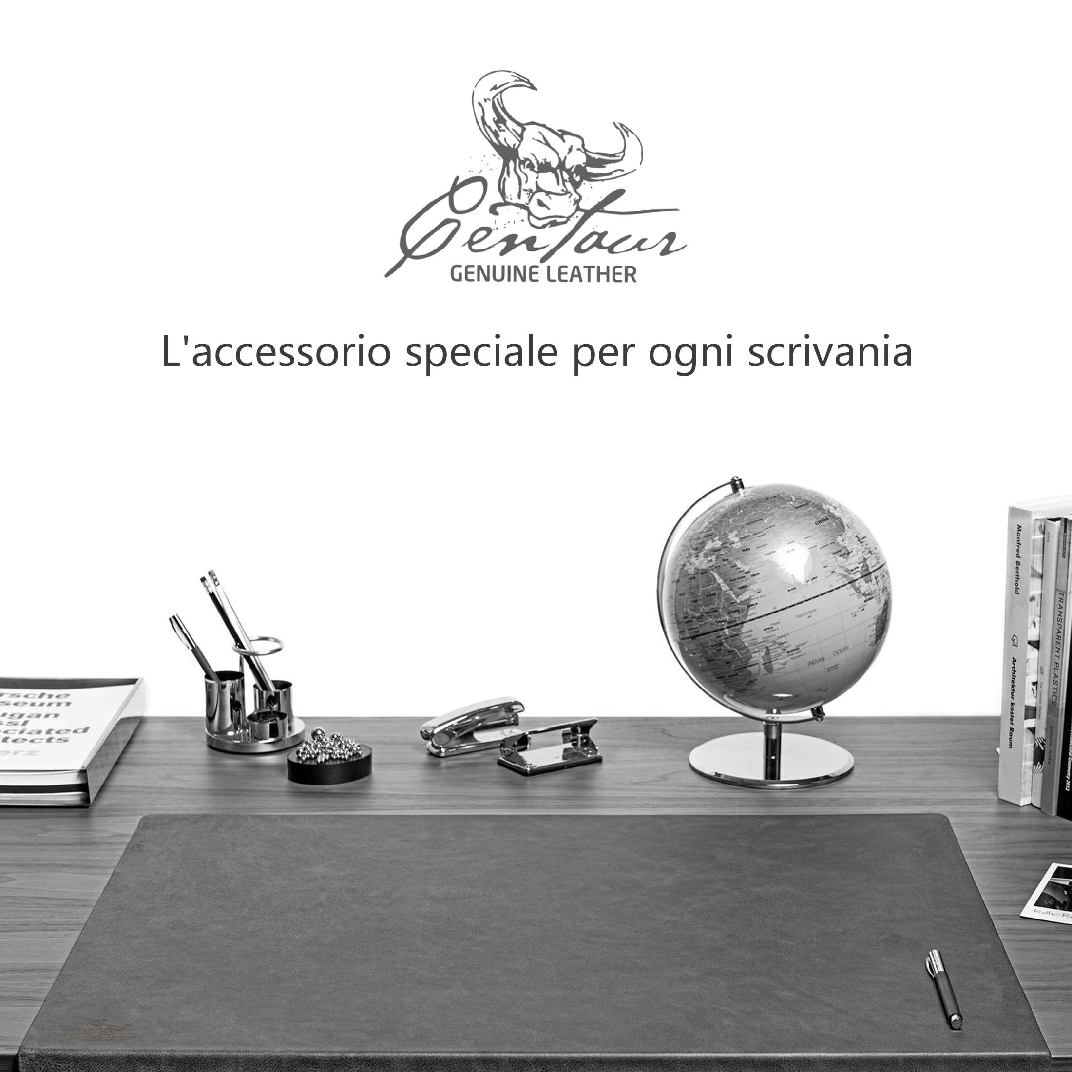 Centaur - Sottomano in pelle di alta qualità - 55x80cm grigio basalto - Ideale per l'ufficio e la casa - Sottomano di facile manutenzione - Fatto in Germania