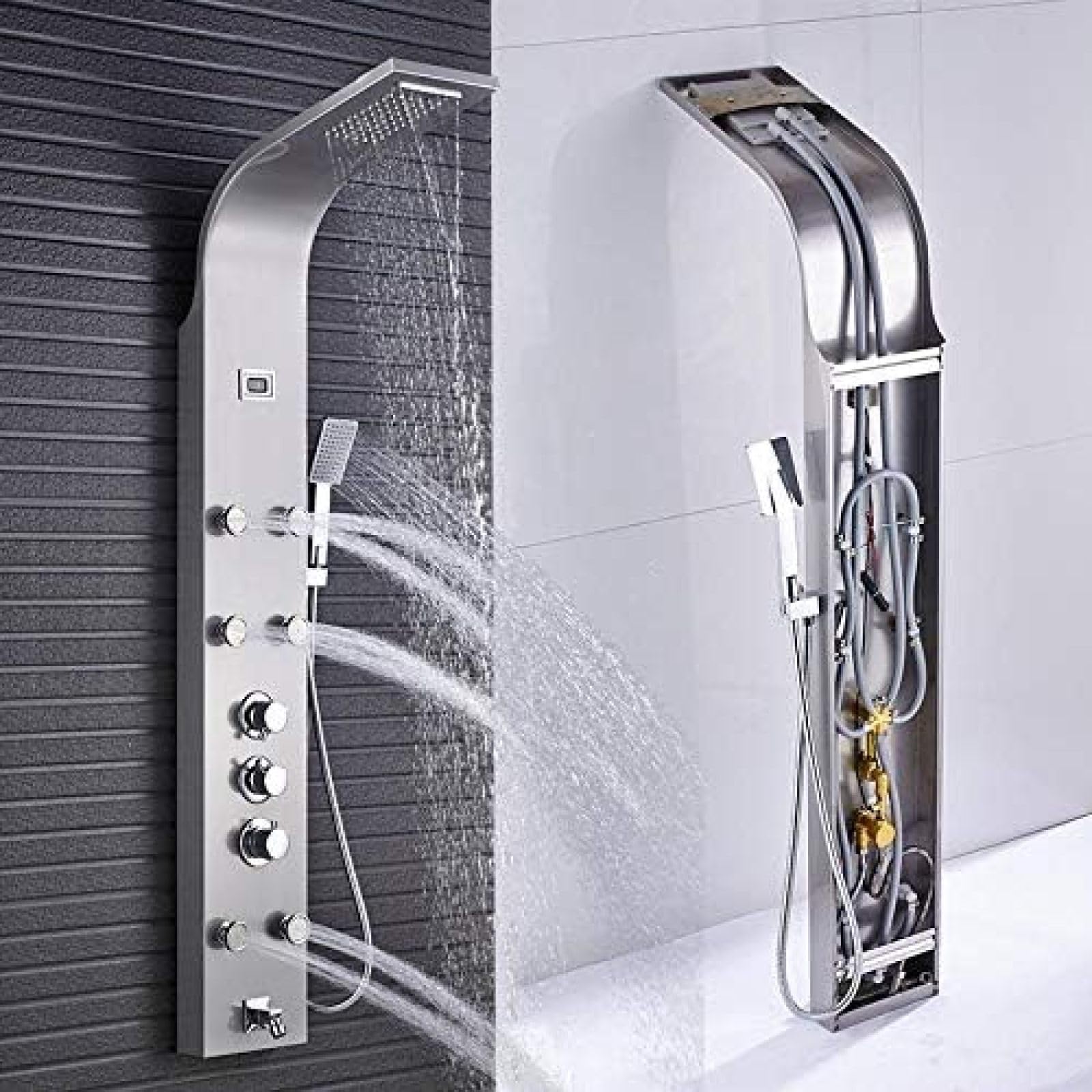 - Panel Termostático Para Ducha De Baño, Columna De Ducha Con Pantalla Digital