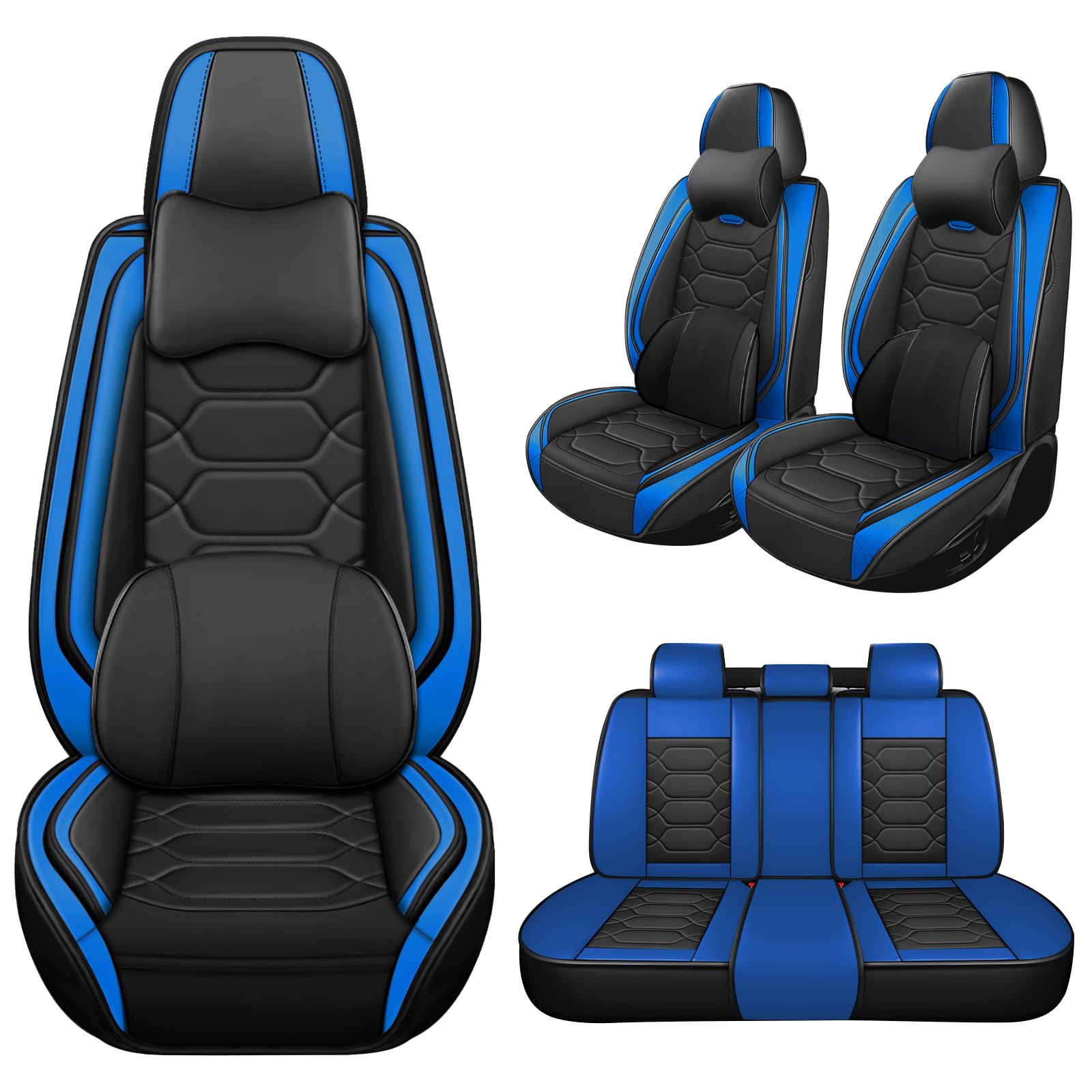 PHRW Car Seat Covers Fit for Dodge Charger 2006-2023,5 Seats Comfort Non-Slip Seat Covers Airbag Compatible,Waterproof Leather Seat Covers(Luxury with