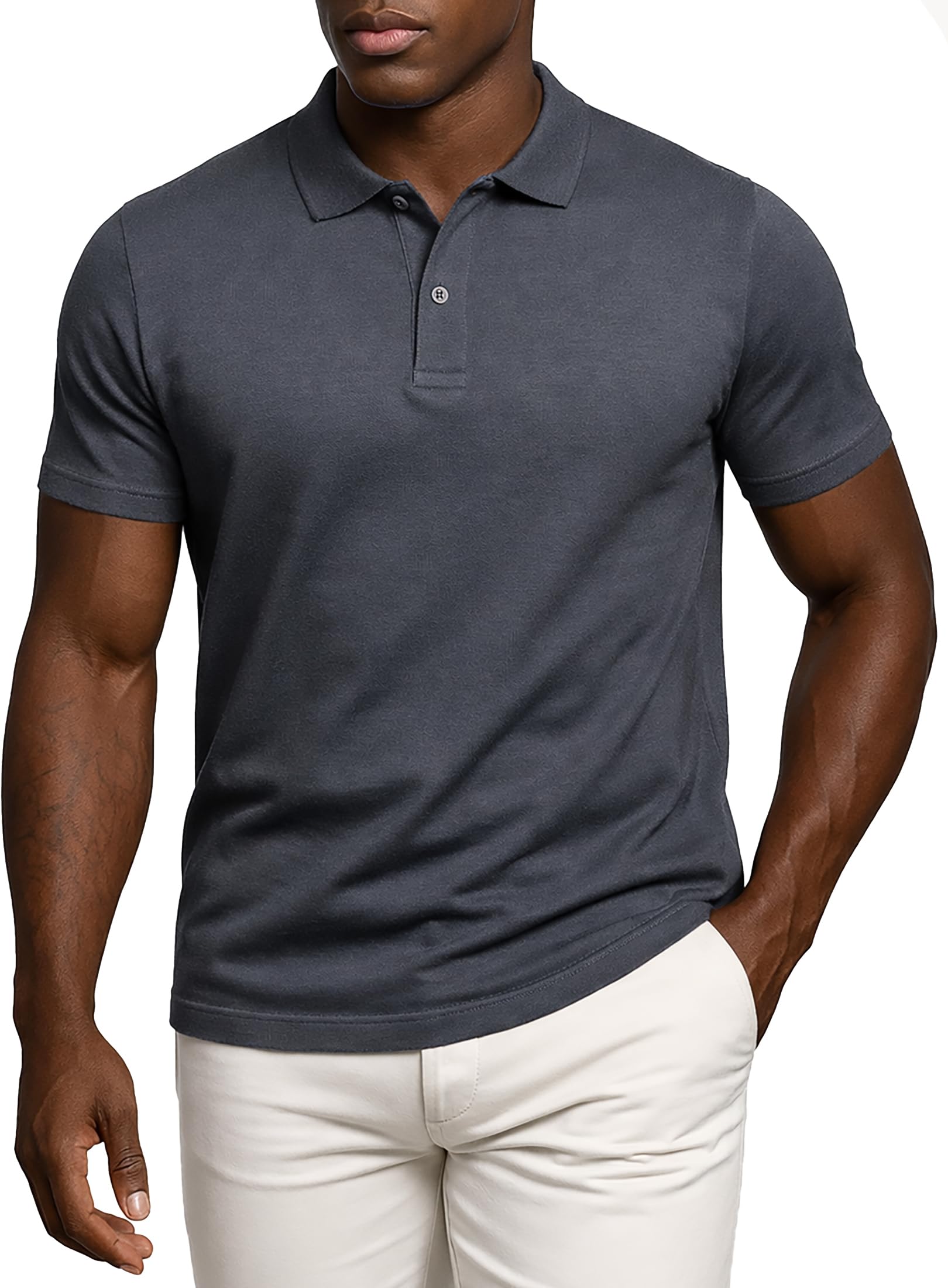 Leif Nelson Poloshirt Herren Slim Fit, 100% Baumwolle, Kurzarm Polohemd, körpernaher Schnitt, Casual Business Sommer Shirt