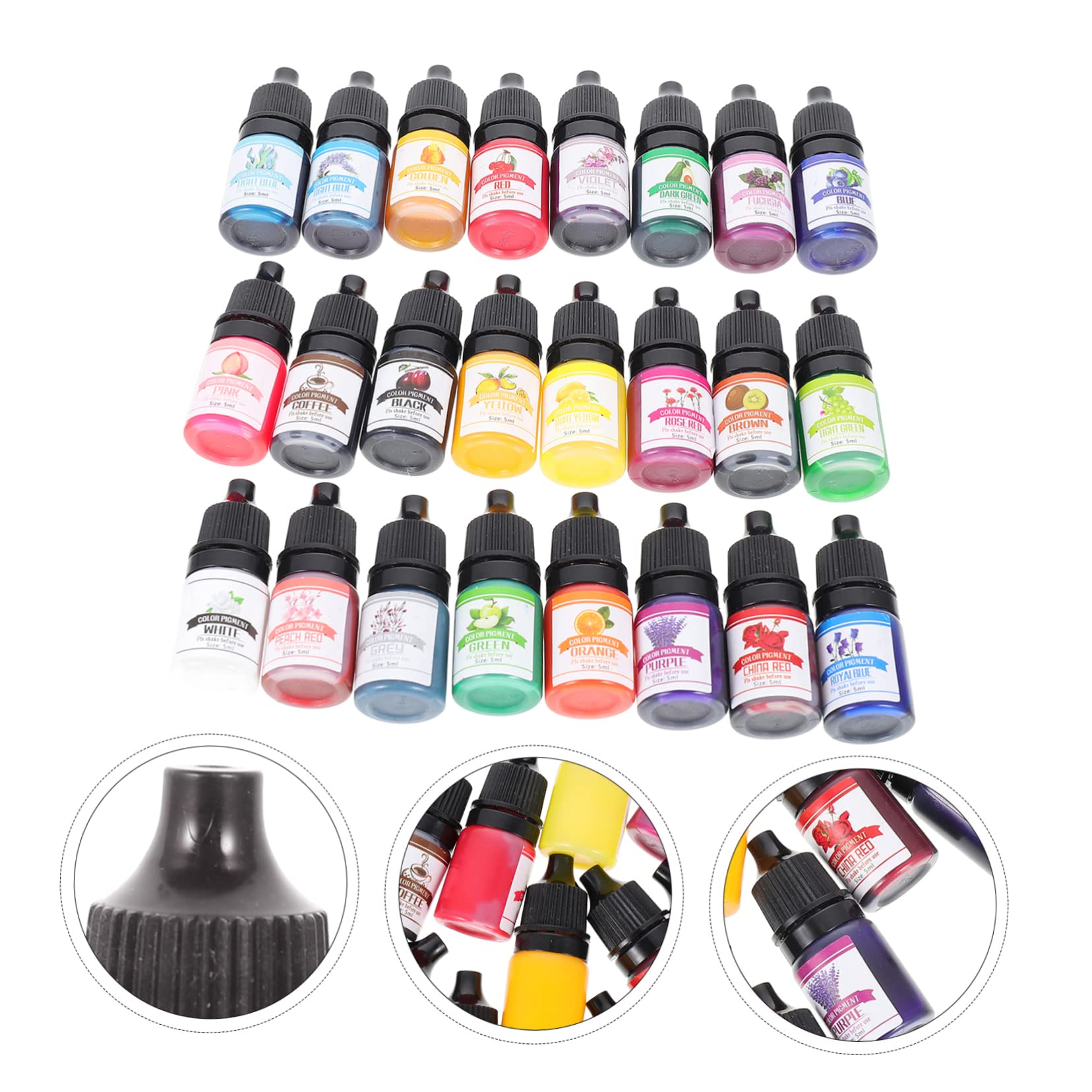Pigmento per Resina Epossidica Colorato, 24 Colori, Concentrato, in Plastica, per Creazioni Fai da Te Resina