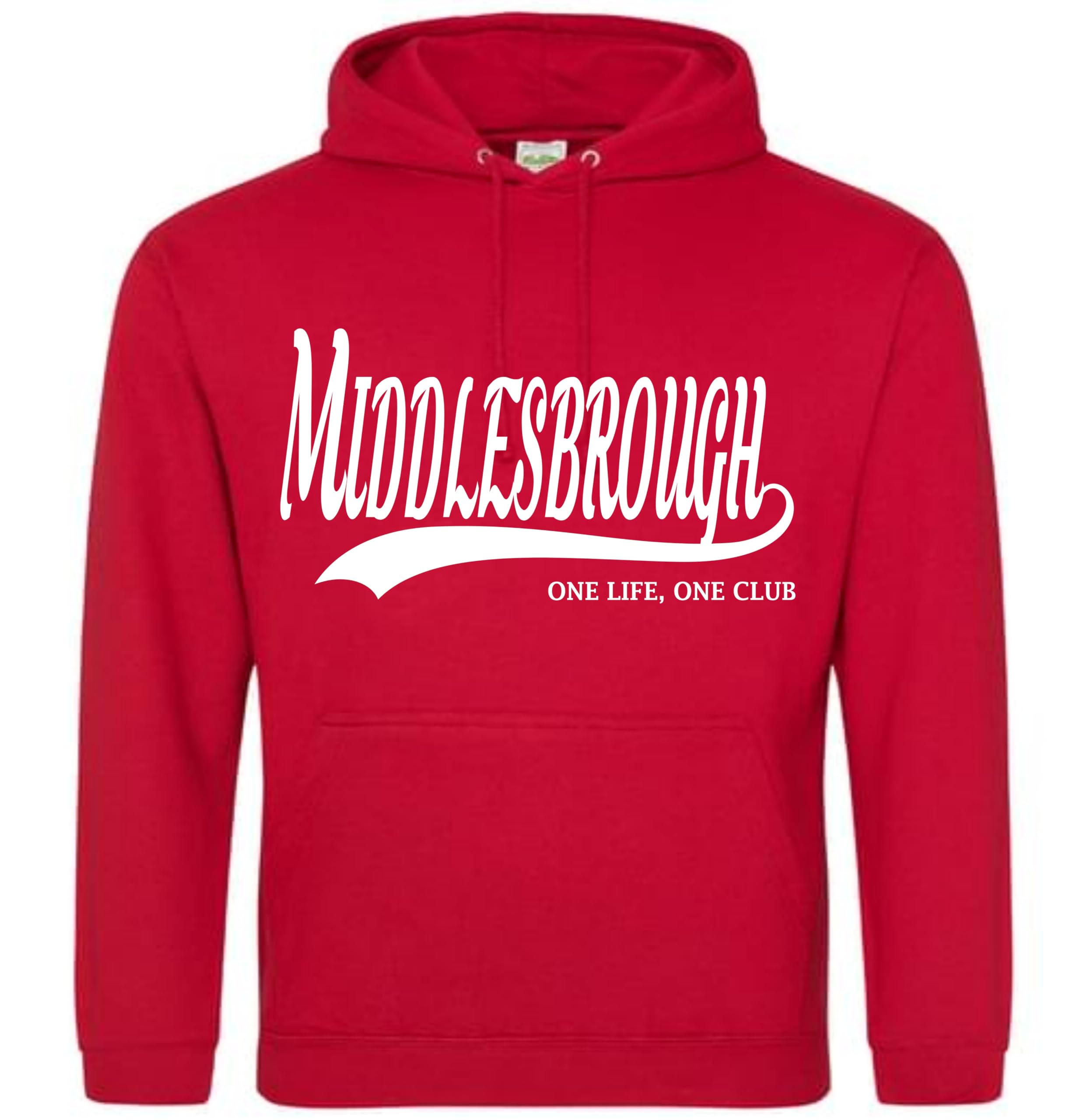 All About The Print Men's Black One Life One Club Middlesbrough Hoodie Jumper Football Gift Premium Clothing