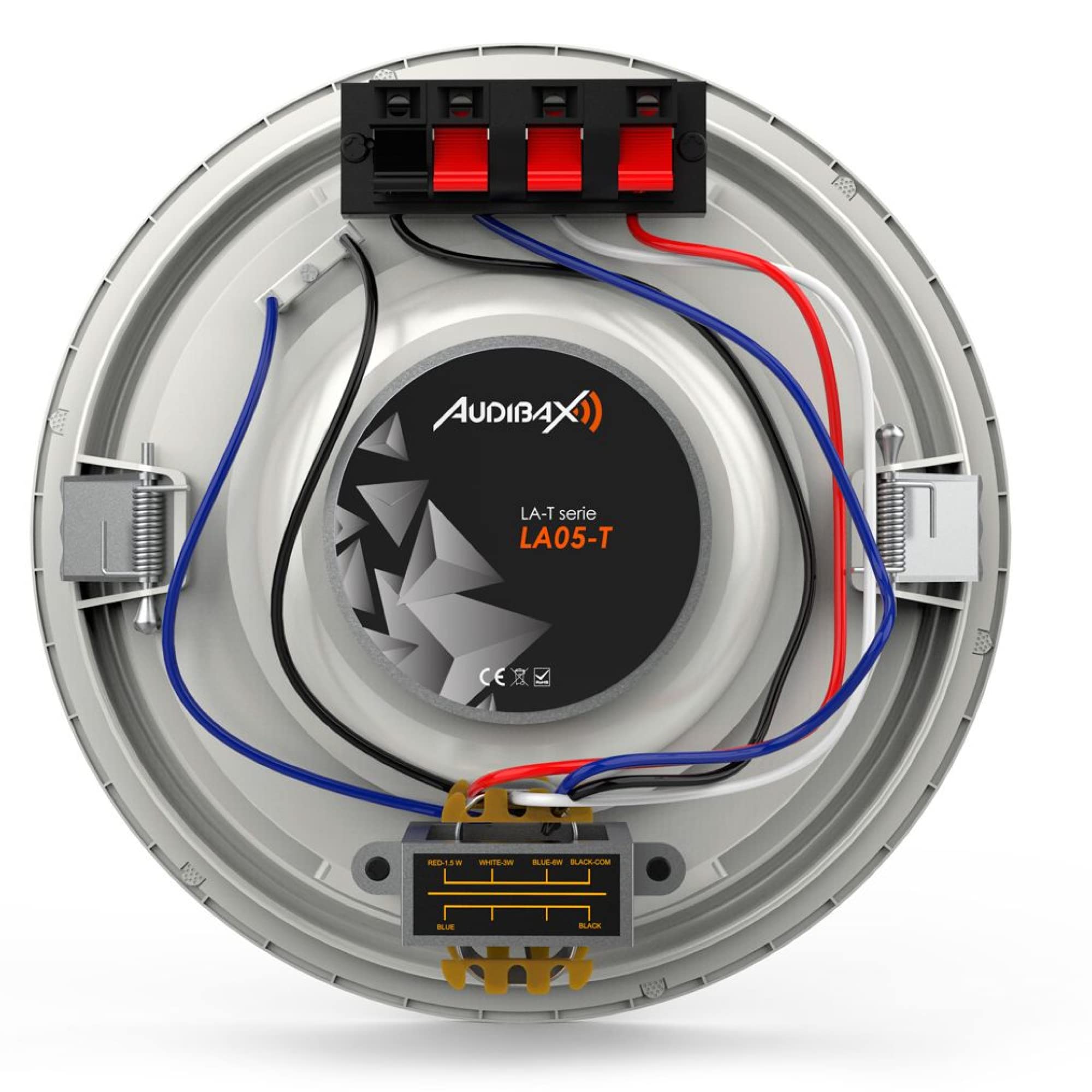 Audibax LA05-T Altavoz Techo Blanco 4,5" Linea 100v