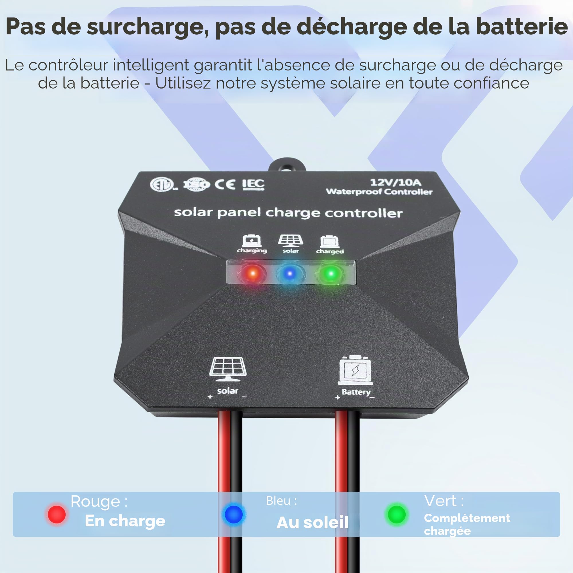 Voltset Kit de panneau solaire monocristallin 30 W 12 V + contrôleur de charge MPPT 10 A + support de montage réglable pour voiture, camping-car, bateau, moto, ouvre-porte