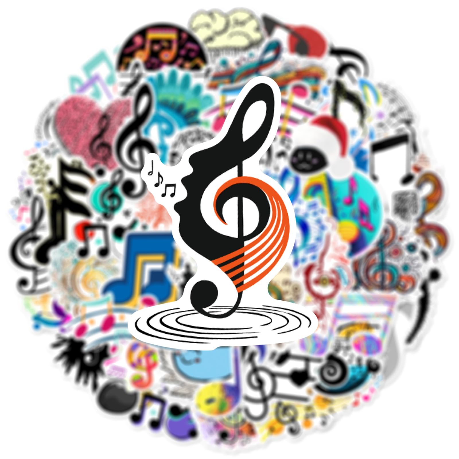 60 szt. modnych naklejek muzycznych, winylowa wodoodporna naklejka z nutą muzyczną na laptopa, gitarę, scrapbooking, dziennik, entuzjastę muzyki, butelki na wodę, dziennik, kolekcjonerów, miłośników