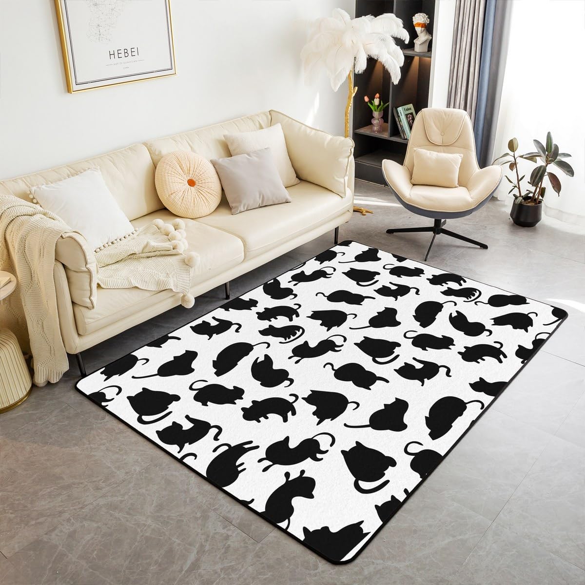 Tapis salon chats dessin animé pour apporter de la joie et de la douceur aux enfants
