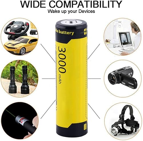 Miniatura 2 de XXXPOWERXXX Paquete de 8 baterías recargables de 3.7 V de alta capacidad con botón superior