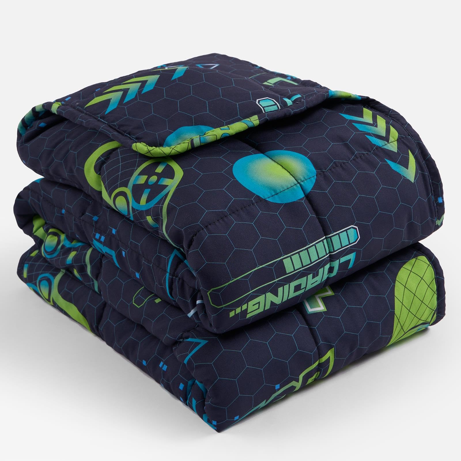 Ohs Blue Weighted Blanket For Adults, 3Kg Gaming Weighted Blanket Microfibre Sleep Therapy Anxiety Relief Weighted Heavy Blanket Xmas Gifts, - 150 X 100Cm (Disclaimer:only Suitable For Age 3+Years)