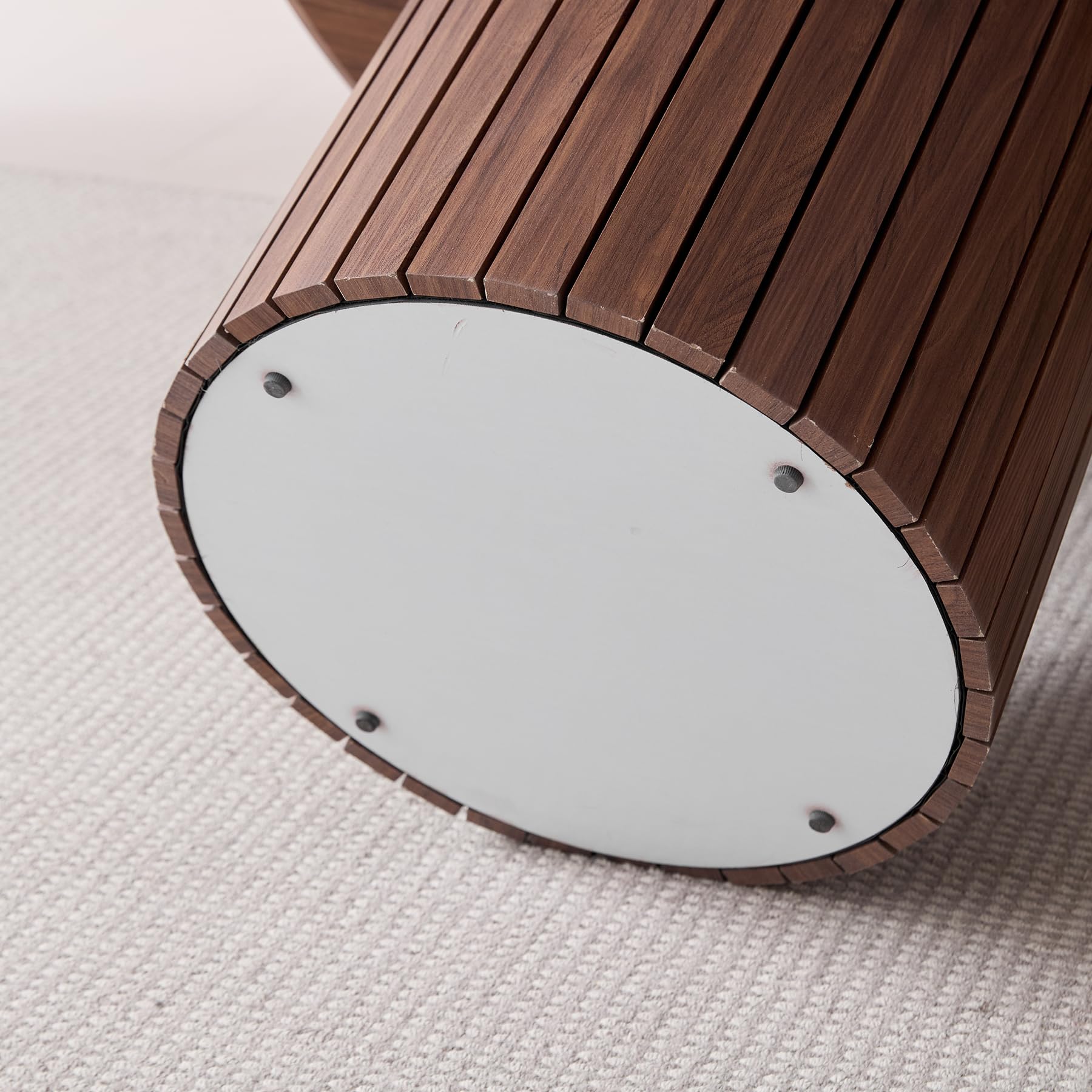 GrandCA HOME Runder Esstisch, moderner Küchentisch 120cm, Esszimmertisch mit rundem Holzsockel, große MDF-Arbeitsfläche für 4-6 Personen, Dunkelbraun