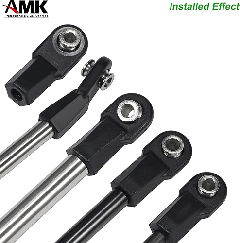 Miniatura 8 de AMK SCX10 M4 RC - Extremos de barra de acoplamiento de 0.157 pulgadas, juntas con bola pivote de 0.236 pulgadas, kit de construcción universal para