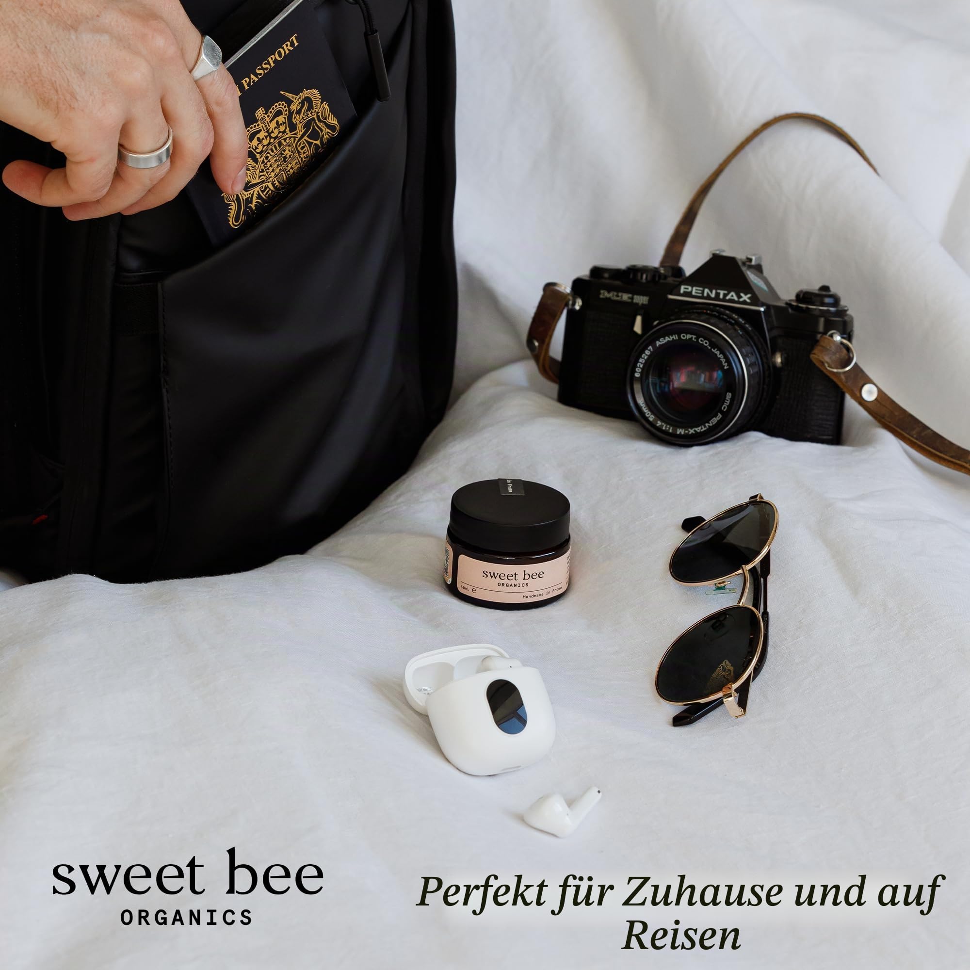 Sweet Bee Magnesium-Körperbutter mit Sheabutter, Lavendel, 120 g | Feuchtigkeitsspendende Körpercreme für trockene Haut, reichhaltige feuchtigkeitsspendende Formel, nicht fettende Hautpflege