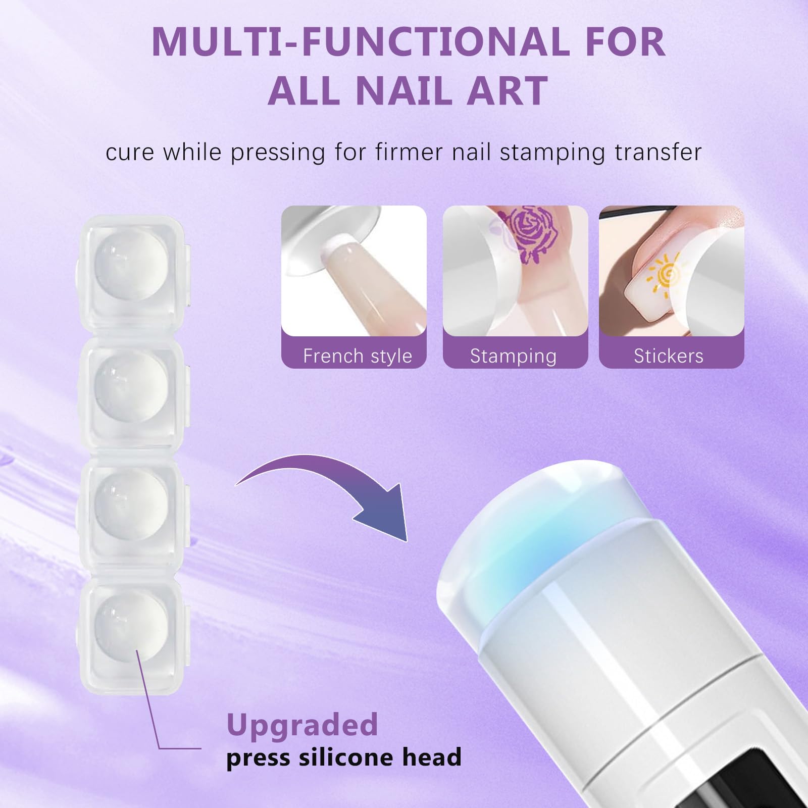 Mini Lampada UV LED Unghie, 3W Piccola Lampada Gel Unghie con Supporto Pieghevole, Timer 20/60S, Portatile Torcia per Asciugatura Rapida Smalto Gel, Colla UV e Prolunghe Unghie per DIY e Viaggi