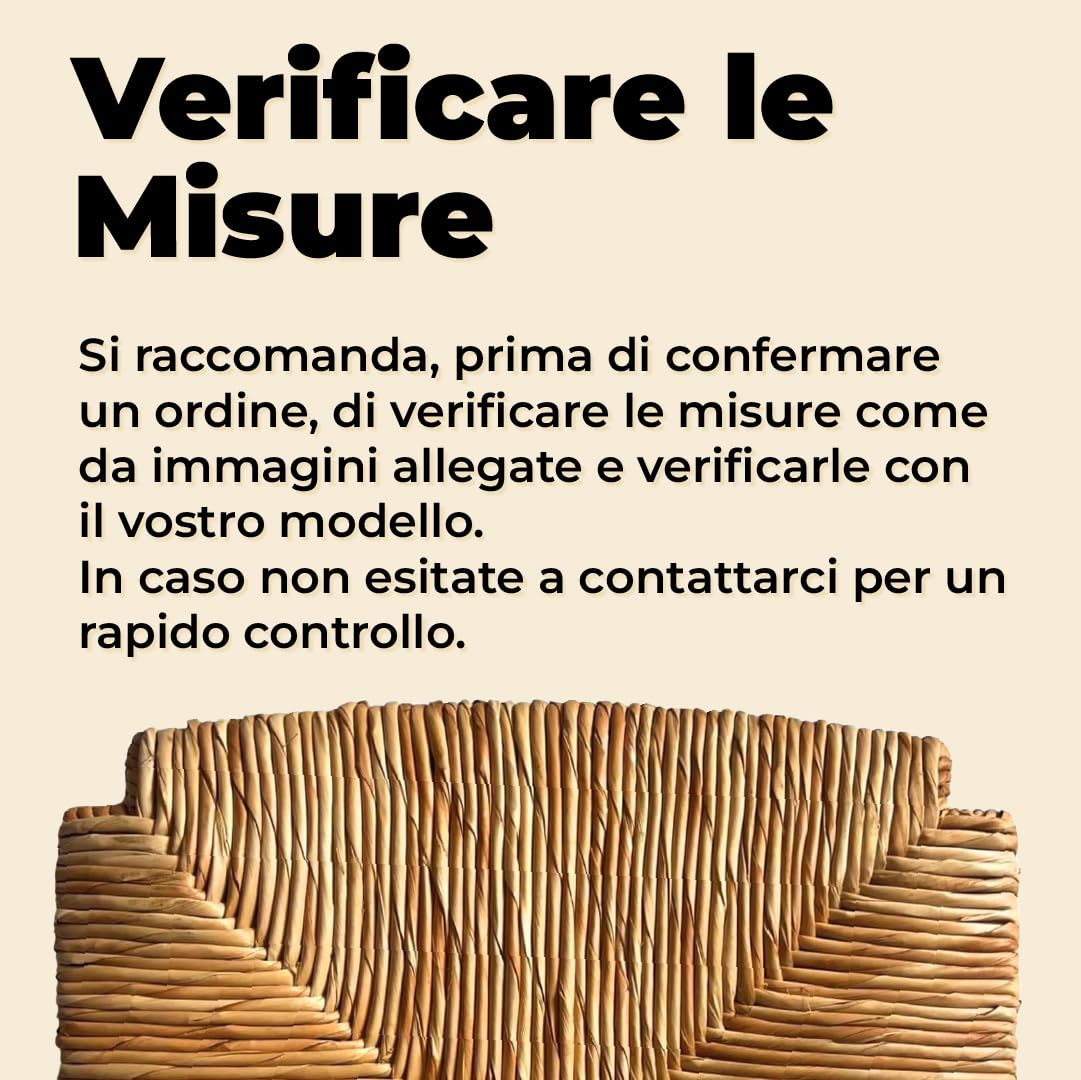 Generico Import Trade 1212 - Juego de 4 asientos de paja trenzada de repuesto para silla Venecia, asiento de repuesto para silla rústica de casa y restaurante, fondo marco, asiento resistente