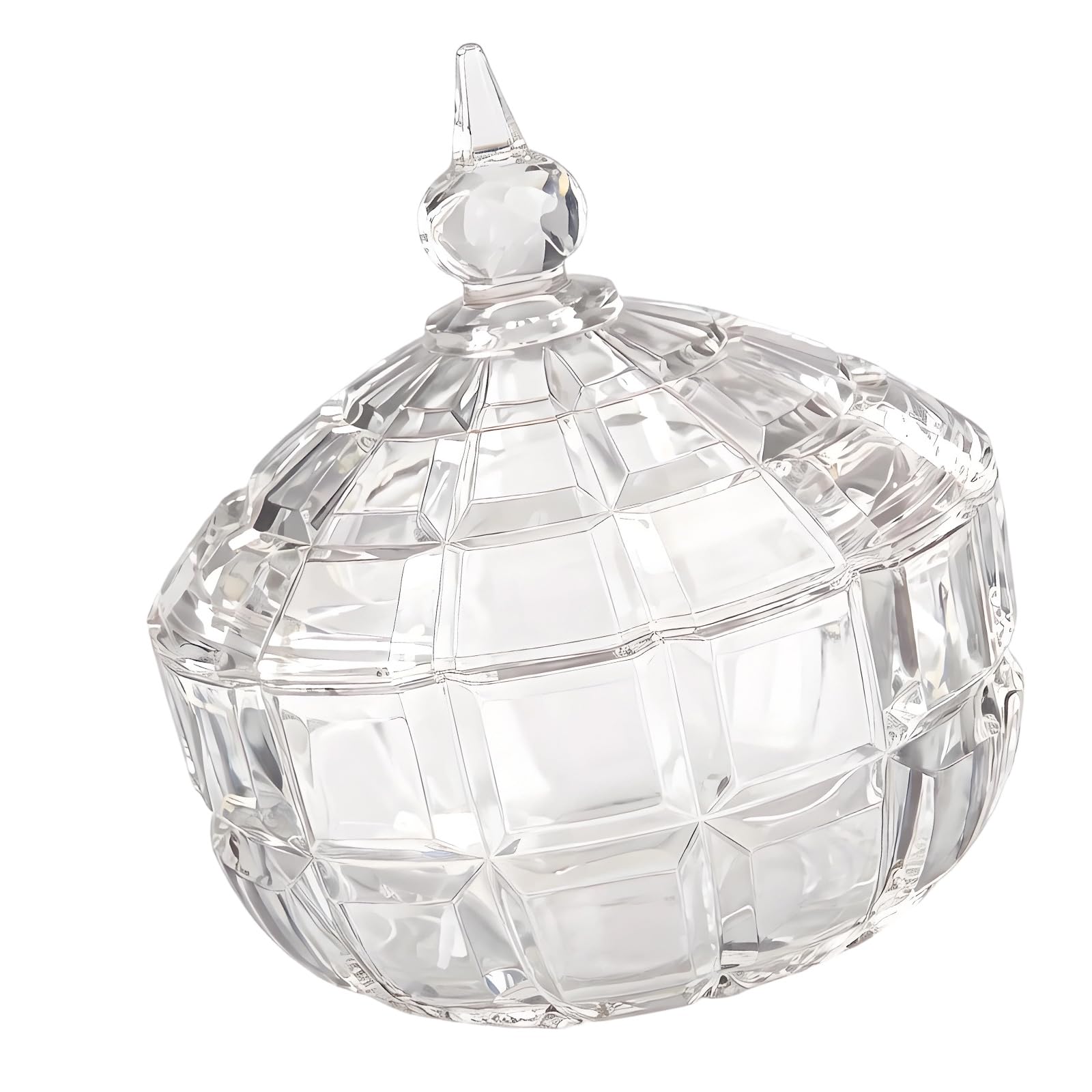 Osniyaw B Clear Glass Crystal Candy Jar With Lid, Elegant Engraved, Covered Jewellery Ox, Sugar Owl For Wedding, Party, Decoration, Crystal Coated Candy Owl
