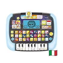 VTech Bit Smart Tablet, Tablet Bambini Educativo con Schermo Retroilluminato, Tastiera ABC e 10 Tasti Pianoforte, 8 Attività e 4 Modalità di Gioco, Lingua Italiana, Batterie Incluse, 2-5 Anni