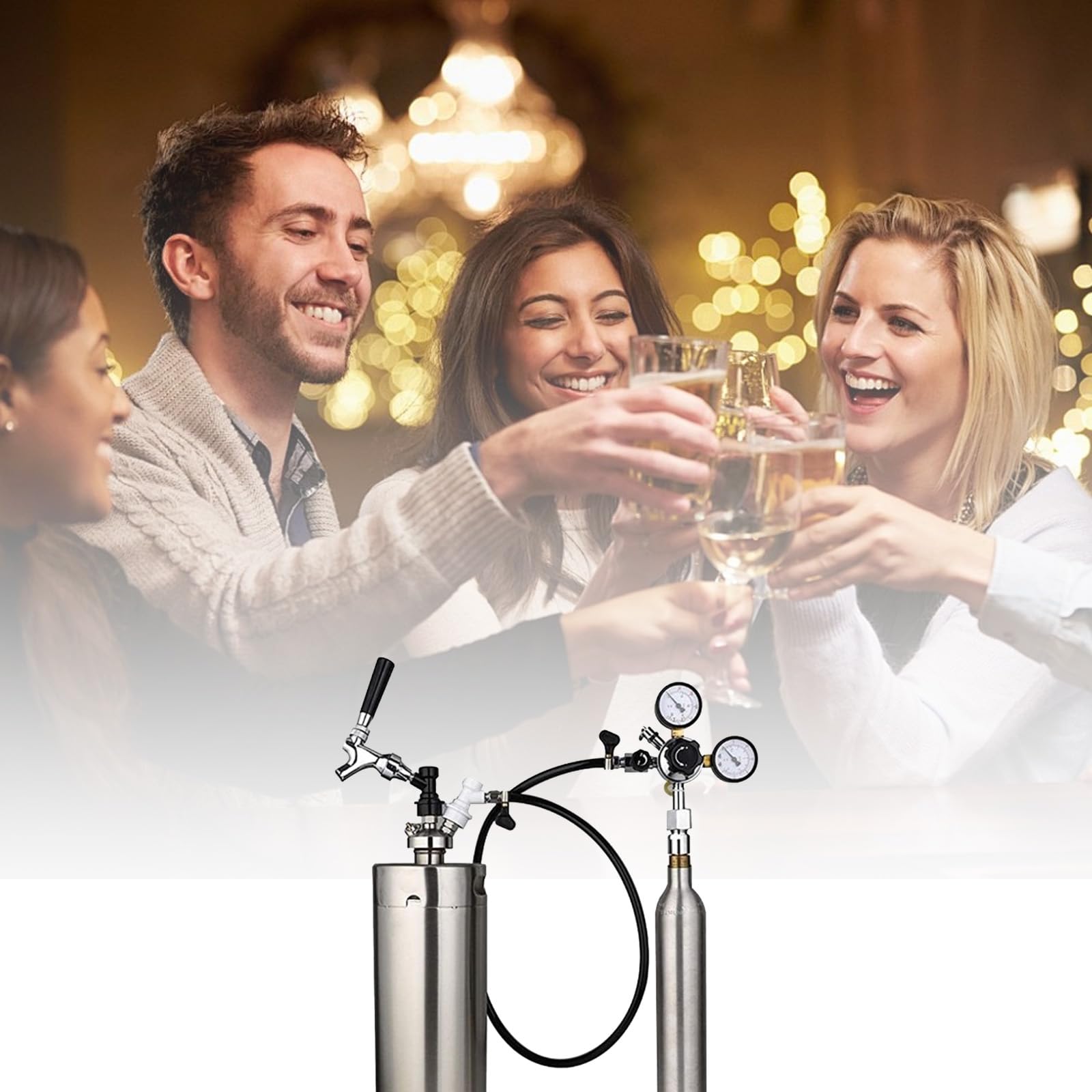HAMON Regolatore di Pressione Principale CO2 Doppio manometro W21.8 Regolatore di Pressione Regolatore di CO2, regolatore di Birra alla Spina per distributore di Birra