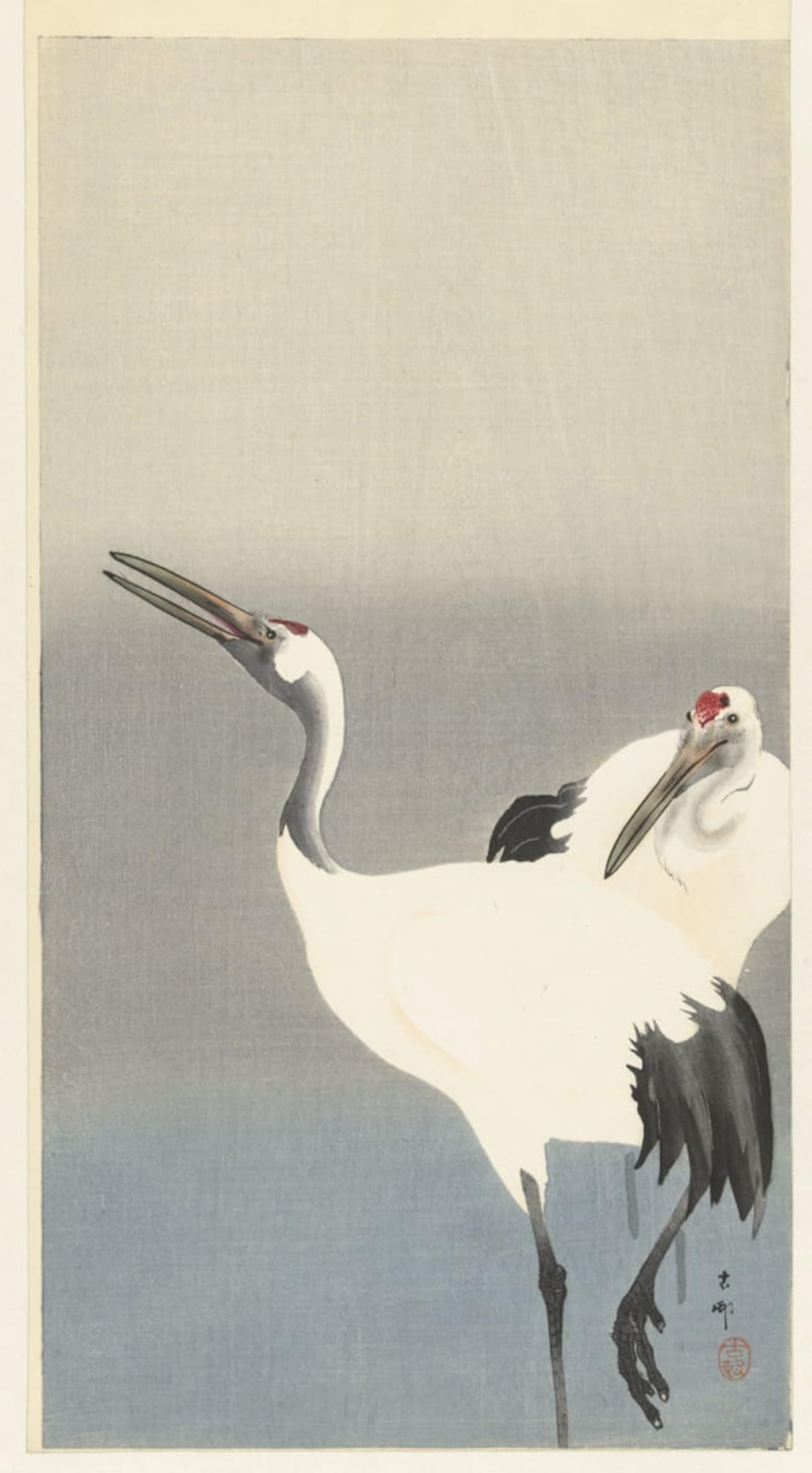 SERENDIPITP Vintage Picture Print on Canvas Wall Art Poster Two Wild Ducks in Flight by Ohara Koson Artwork Print Poster for Wall Decor 60x90cm