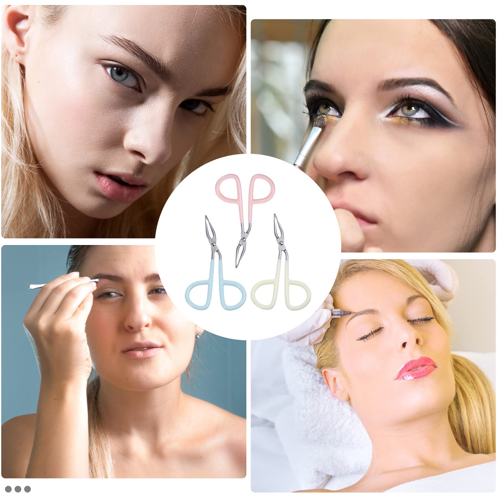 minkissy 18pezzi Pinzette Per Sopracciglia Acciaio Inossidabile Design Forbice Per Depilazione Sicura e Professionale Per Personale e Beauty Salon