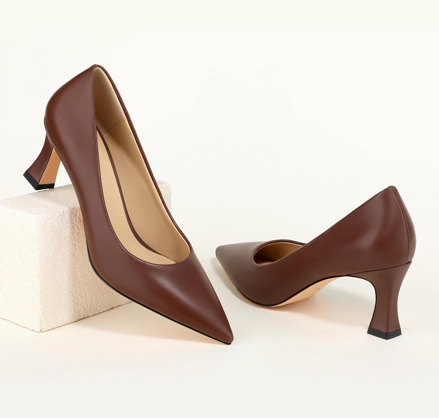 SHOWFOREST Women's Pointed Toe Pumps Comfortable Slip on High Heels Closed Toe Professional Pumps with 2.5" Stiletto Heel Wedding Office Dress Shoes for Evening Party - Image 7