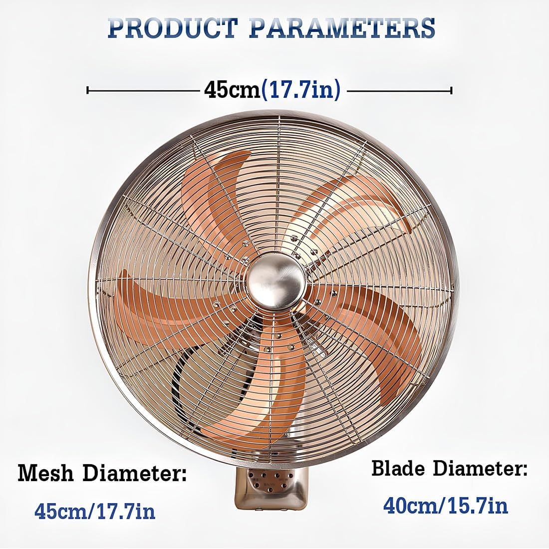 Wall Mount Oscillating Fan - 3 Speed Industrial Metal Fan with Remote Control, 120° Oscillation, Perfect for Warehouse & Garage Cooling