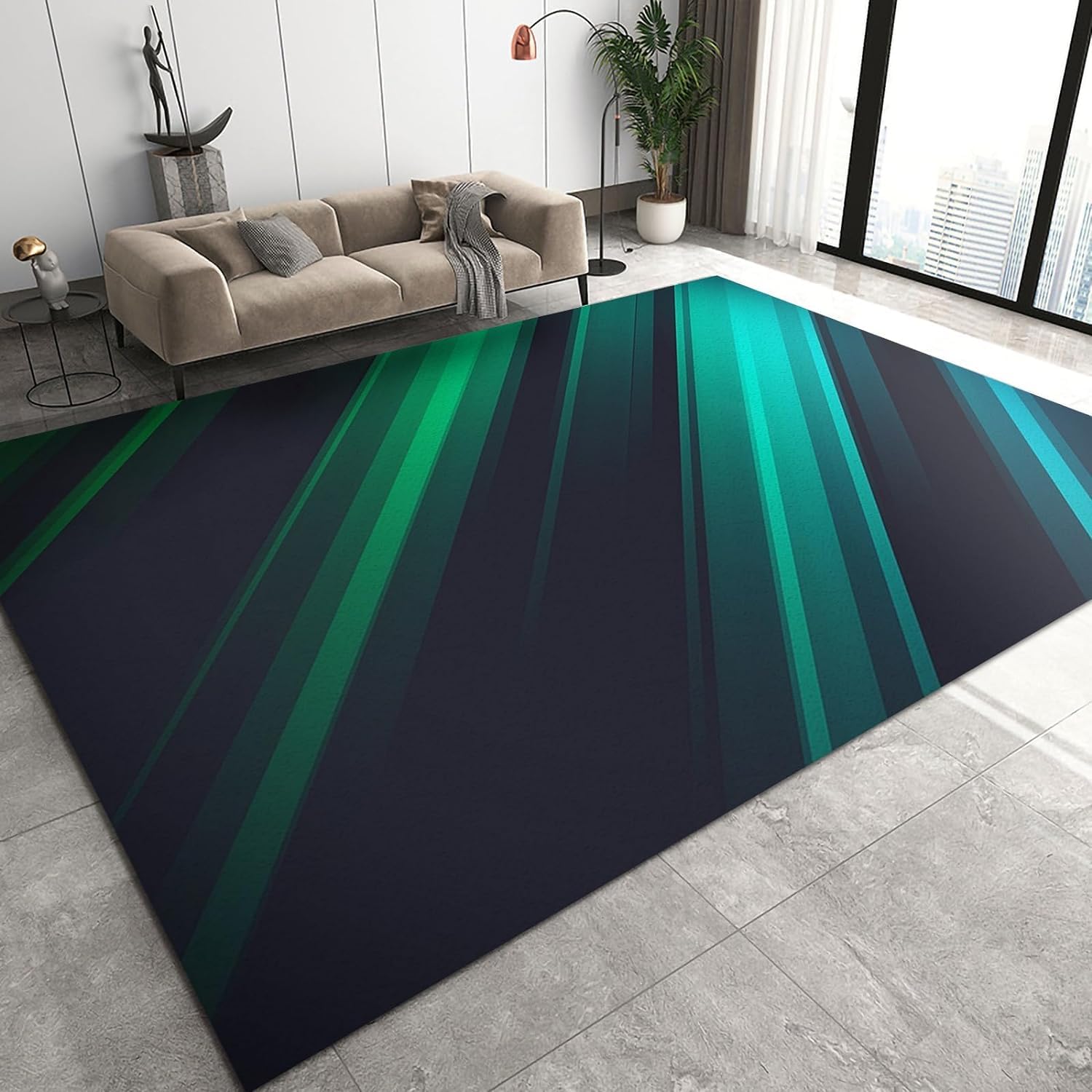 Area Rug Seamless Abstract Geometric Colorful Texture With Stripes Print 3D Rugs Non-Slip Mat Throw Rug Yoga For Living Room Playroom Classroom Nursery Decor Outdoor Floor Carpets 50 X 80 Cm -5T4U3N7