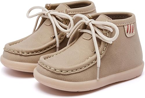 Miniatura 6 de MORENDL Botas para bebé niño y niña, zapatos de vestir antideslizantes con cordones