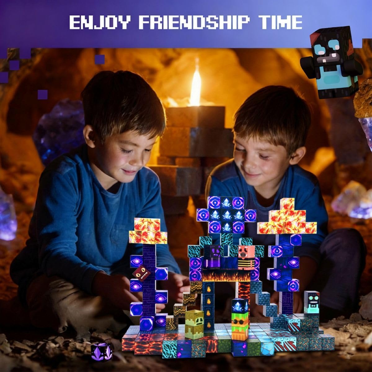 200PCS Magnetic Blocks Set for Kids Ages 3+Educational Magnet Building Construction Blocks, Creative Sensory Montessori Preschool Learning Toys & Birthday for Toddlers, Boys & Girls