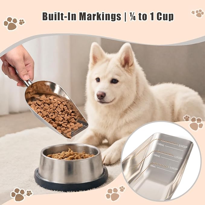Cucharas medidoras para mascotas y cocina, acero inoxidable 304, 1 taza miniatura 5