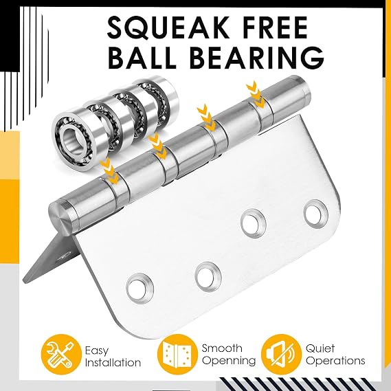 Stainless Steel Door Hinges Ball Bearing Hinges Heavy Duty 3 Pack