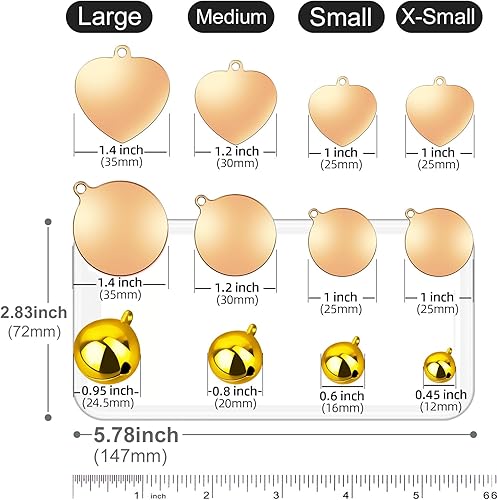 Miniatura 4 de HOPELF Campanas para collar de perro con etiquetas de perro grabadas personalizadas para mascotas, cascabeles pequeños como dije de collar de gato,