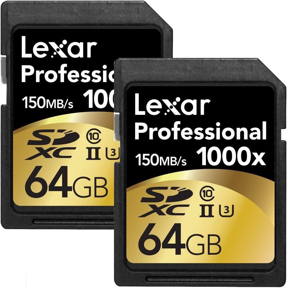 Lexar Professional 1000X 128GB (2-Pack) SDXC Uhs-II Cards