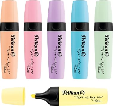 Pelikan Highlighters 490, Assorted Pastel Colours, 6 Pack