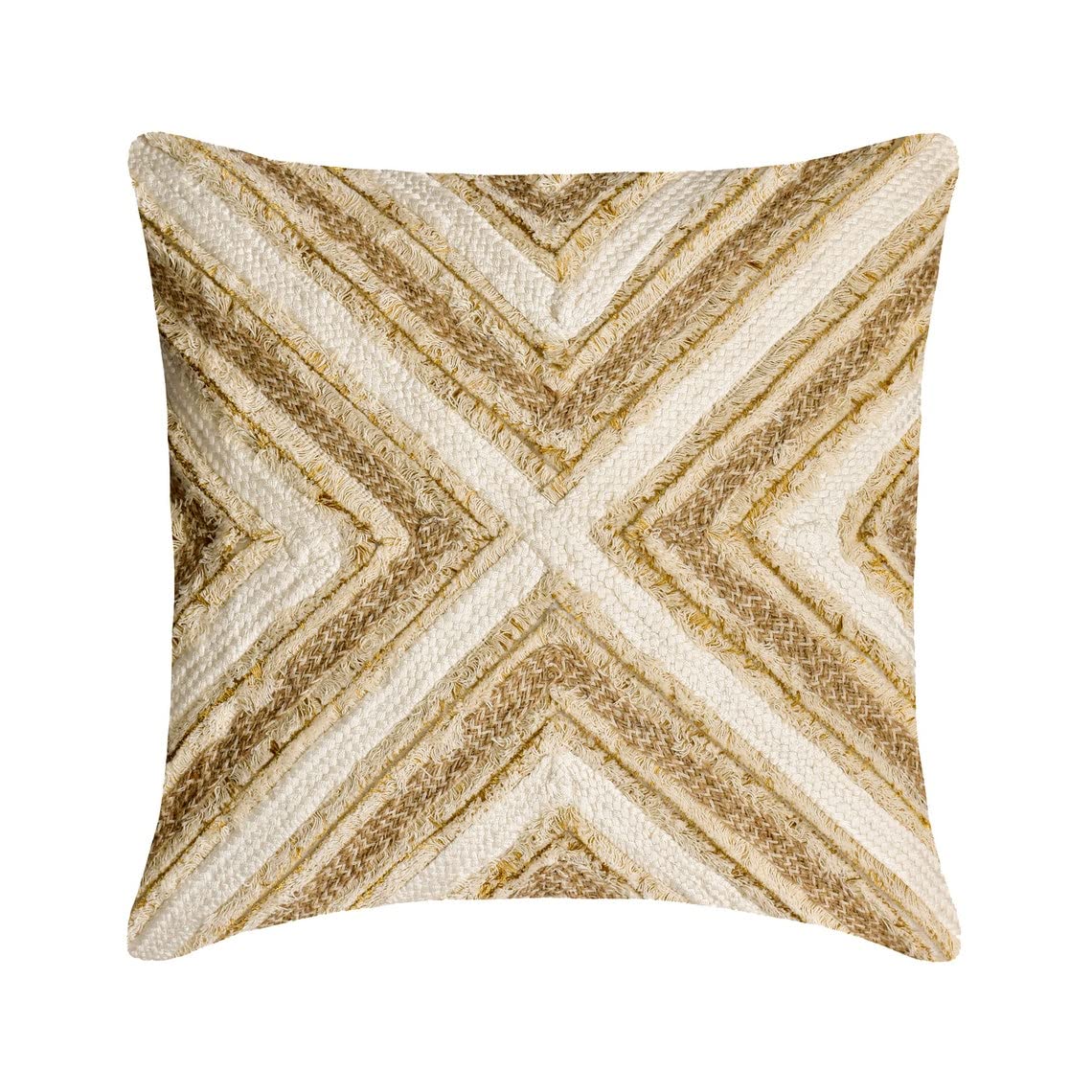 Throw Pillow Covers, Yellow Throw Pillow Covers, 12"x12" (30x30 Cm) Burlap Beaded Throw Pillows For Couch, Abstract Pattern Modern Style - Yellow Sherbet