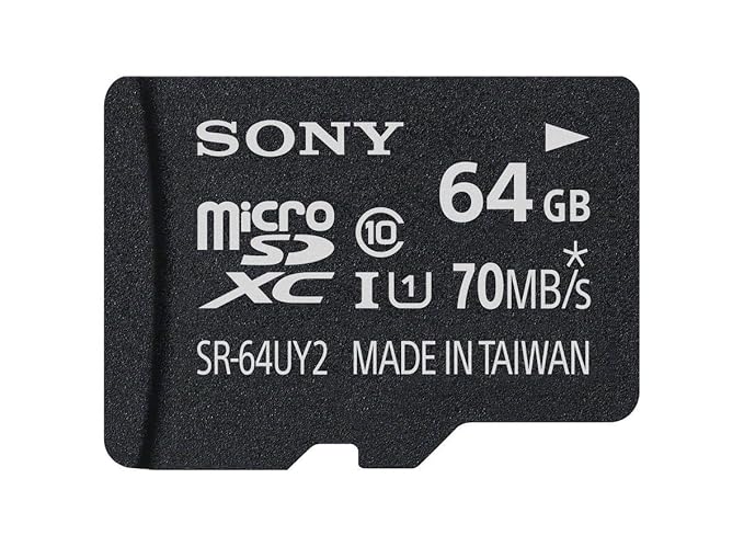 Sony 64GB MicroSD Class 10 UHS-1 Memory Card (SR-64UY2A/T1) with Adapter