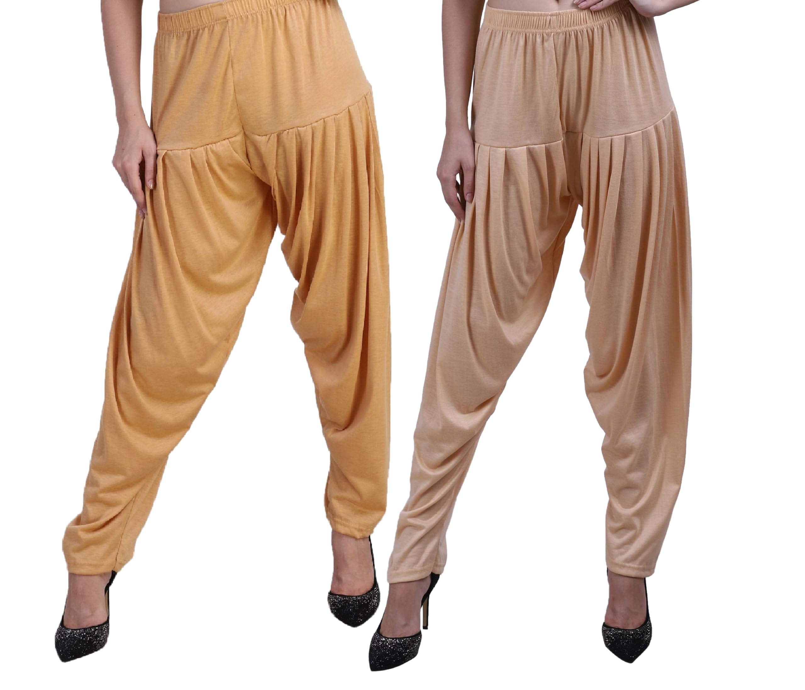 Womens Viscose Solid Patiala Pants Pack 2 (DarkGreen:;Multicolour)-image-19