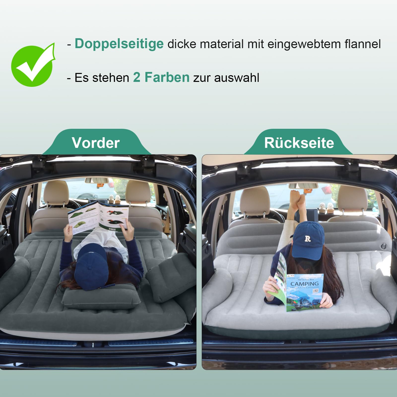 Ciremiv Car Auto Matratze mit dem Umfassendsten Auto Camping Schlafzubehör,Auslaufsichere, Bequeme, Langlebige Auto Luftmatratze,Luftbetten with Luftpumpe, für SUV Minivan MPV Road Trip Dachzelt