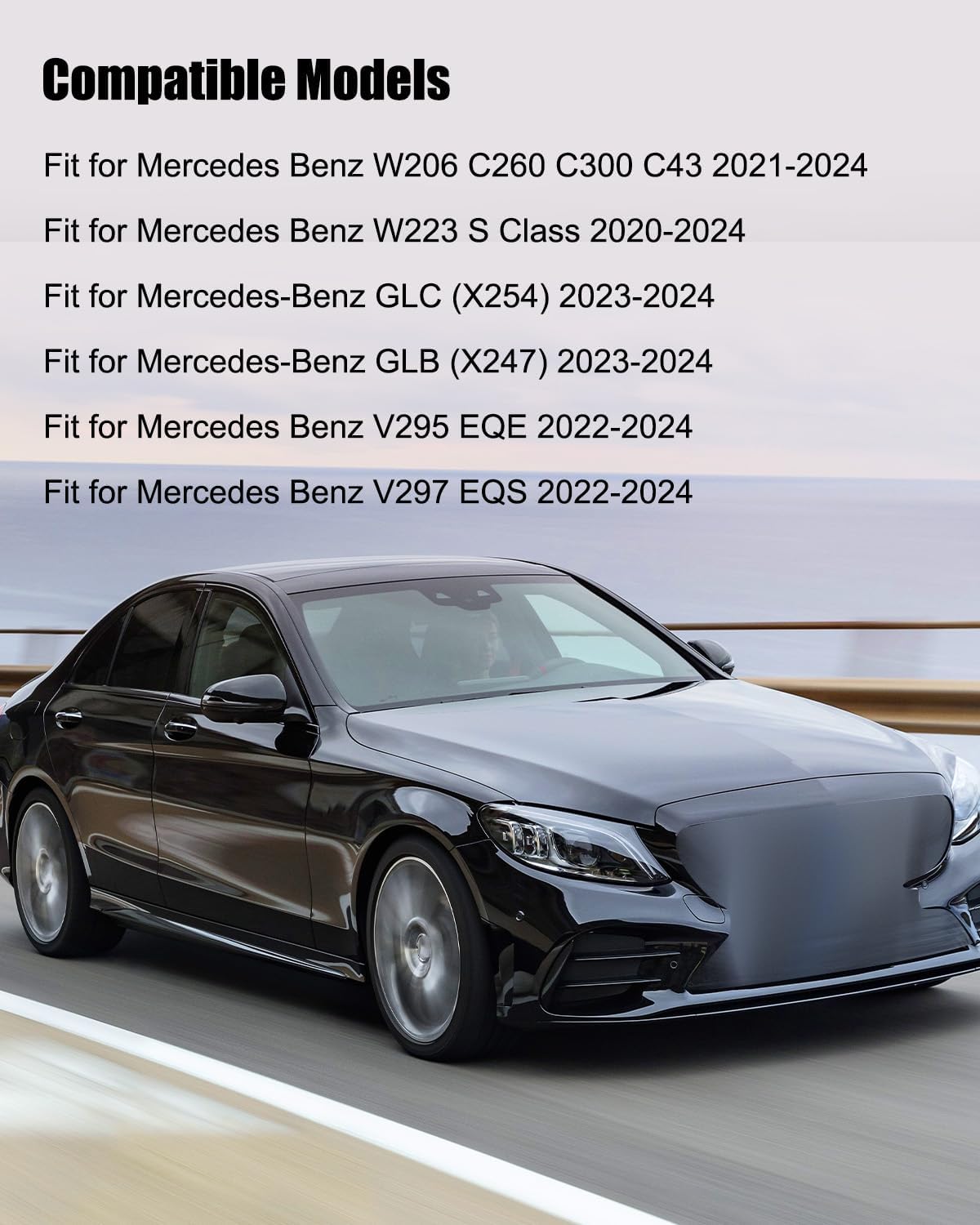 Driver Side Mirror Glass Replacement with Heated Function Fit for Mercedes-Benz W206 C-Class 2021-2024 W223 S-Class 2020-2024 X254 GLC & X247 GLB 2023-2024 EQE V295 & EQS V297 2022-2024