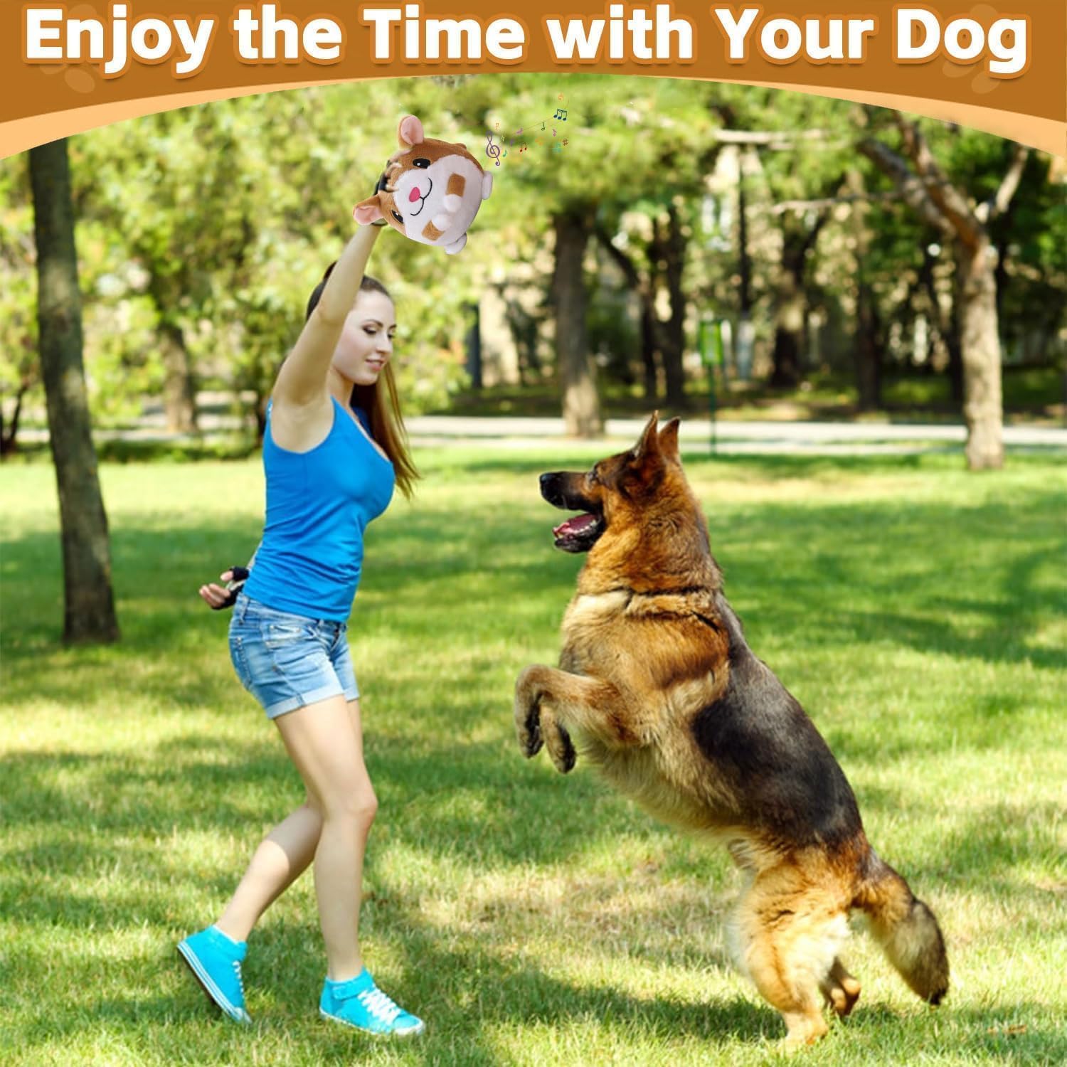 Jouet pour Chien Interactif, Jouet en Peluche Actif en Mouvement, Jouet de Balle Rebondissante pour Chiens, (Hamster Jouet pour Chien Interactif, Jouet en Peluche Actif en Mouvement, Jouet de Balle Rebondissante pour Chiens, (Hamster